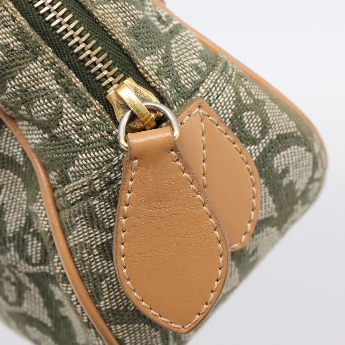 Christian Dior Trotter Canvas Double Saddle Bag Khaki Gold Tone Auth mr2931
