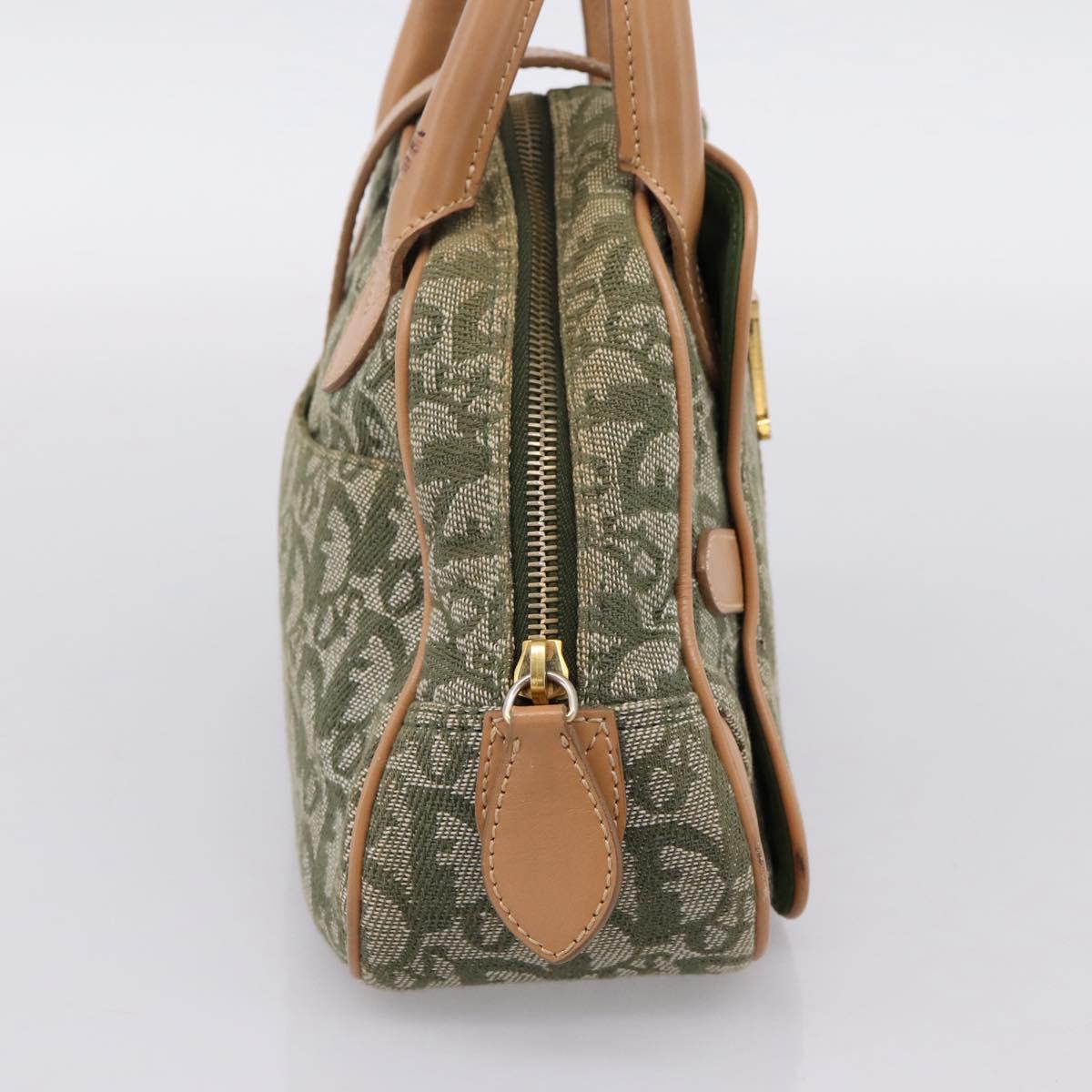 Christian Dior Trotter Canvas Double Saddle Bag Khaki Gold Tone Auth mr2931
