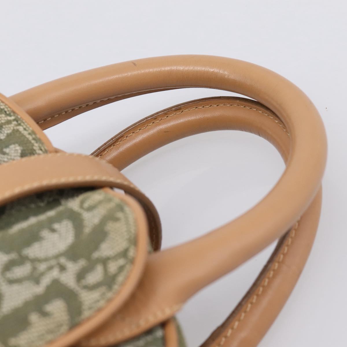 Christian Dior Trotter Canvas Double Saddle Bag Khaki Gold Tone Auth mr2931
