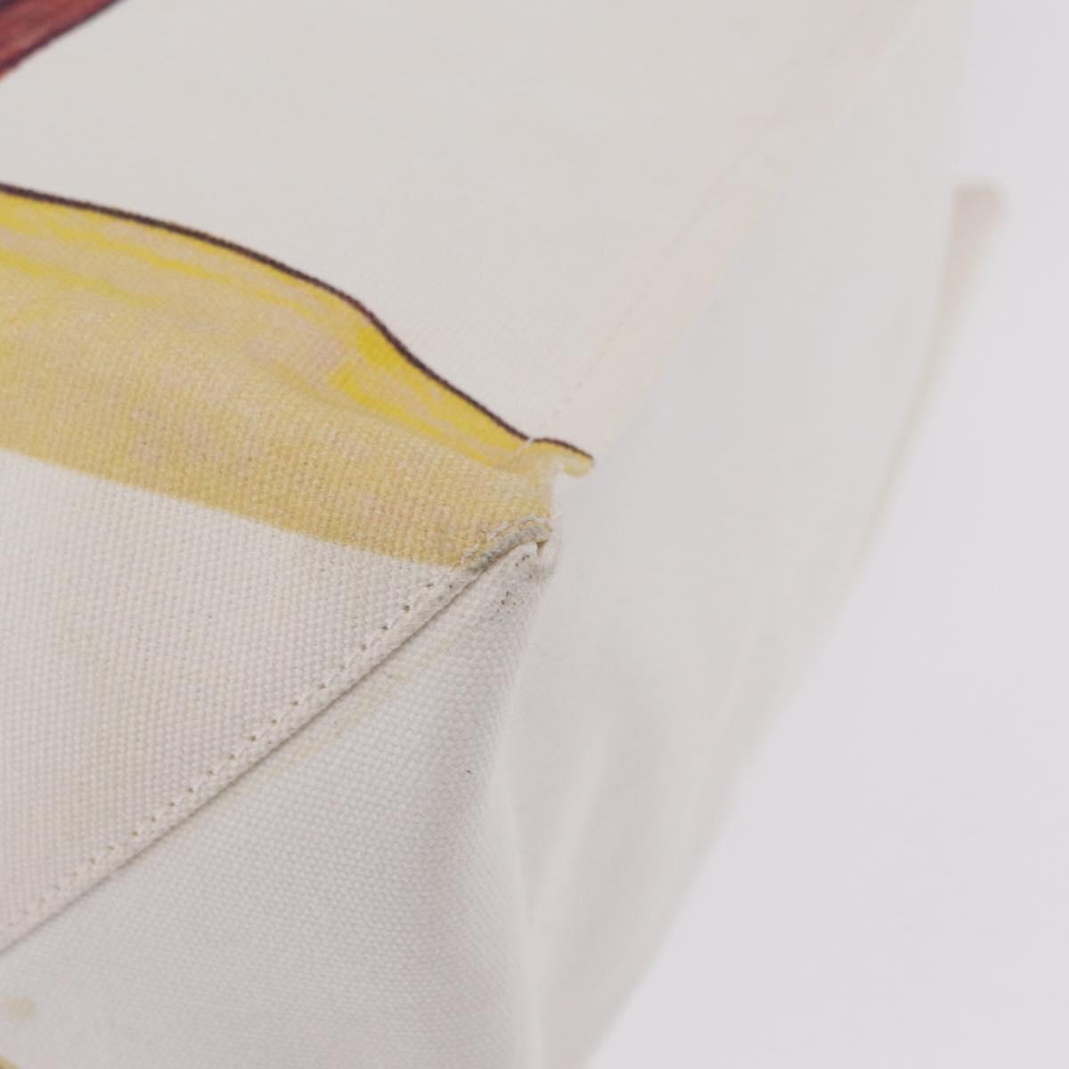 Stella McCartney Nara Yoshitomo Tote Bag Canvas White Brown Auth mr2934V