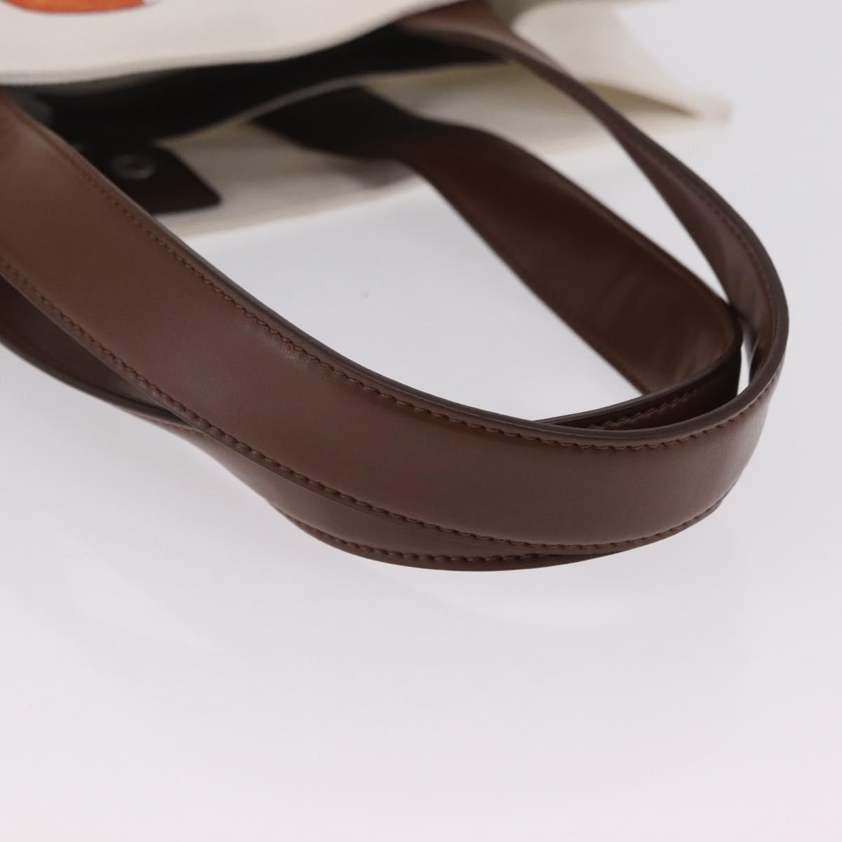 Stella McCartney Nara Yoshitomo Tote Bag Canvas White Brown Auth mr2934V