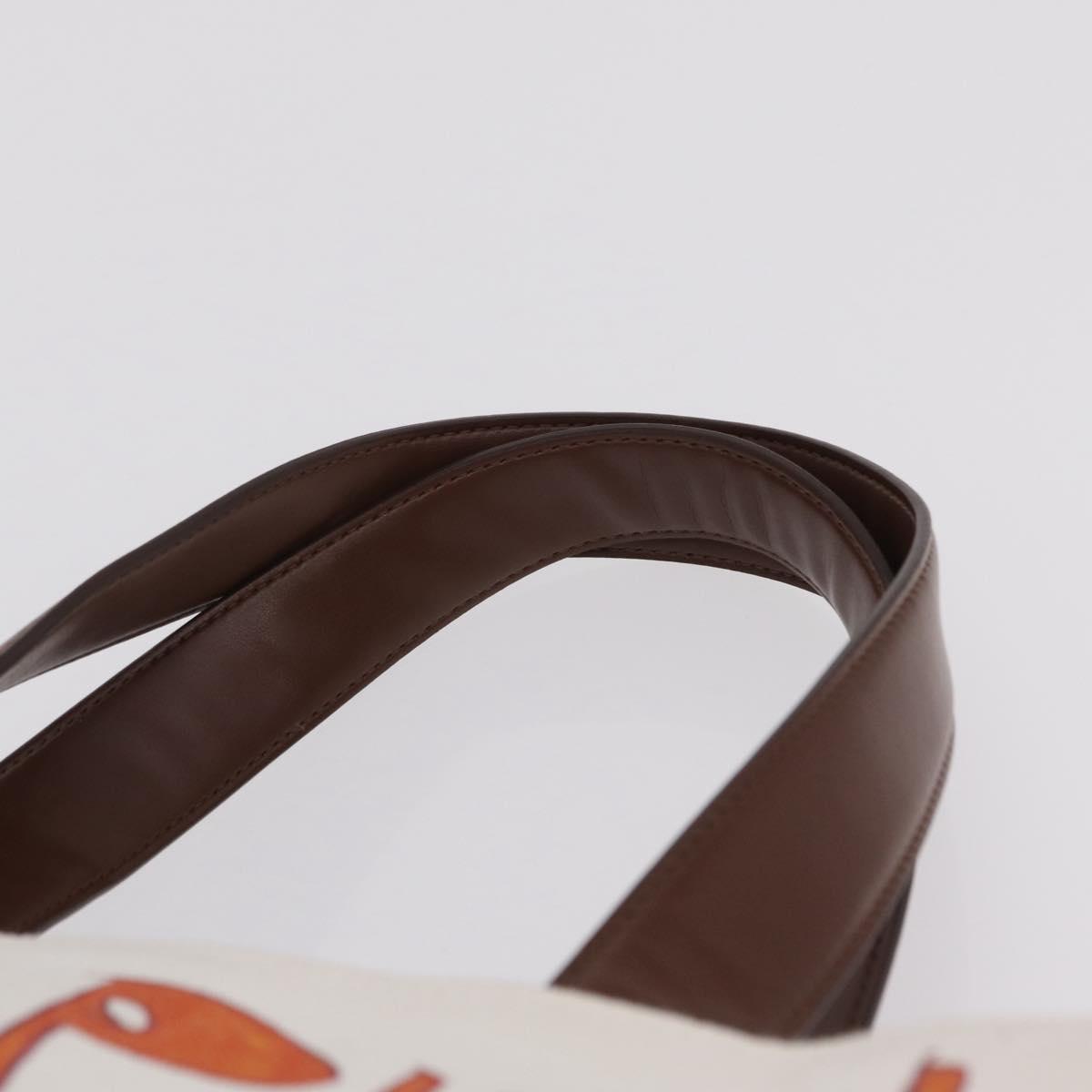 Stella McCartney Nara Yoshitomo Tote Bag Canvas White Brown Auth mr2934V