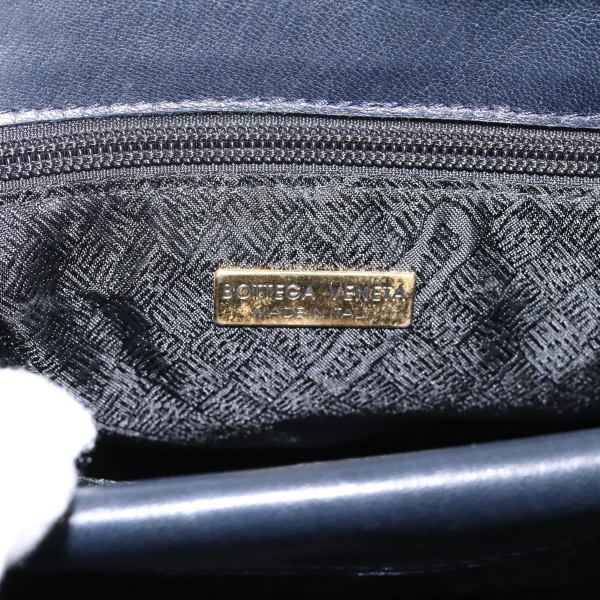 Bottega Veneta INTRECCIATO Shoulder Bag Leather Black Gold Tone Auth mr2936