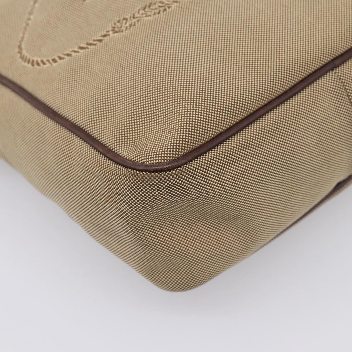 PRADA Shoulder Bag Canvas Brown Silver Auth mr2938