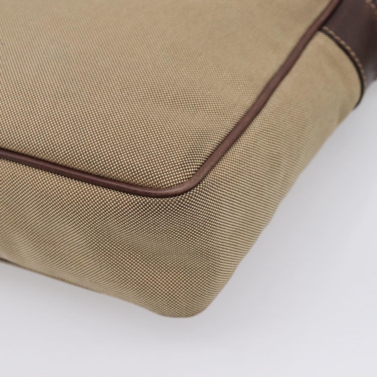 PRADA Shoulder Bag Canvas Brown Silver Auth mr2938