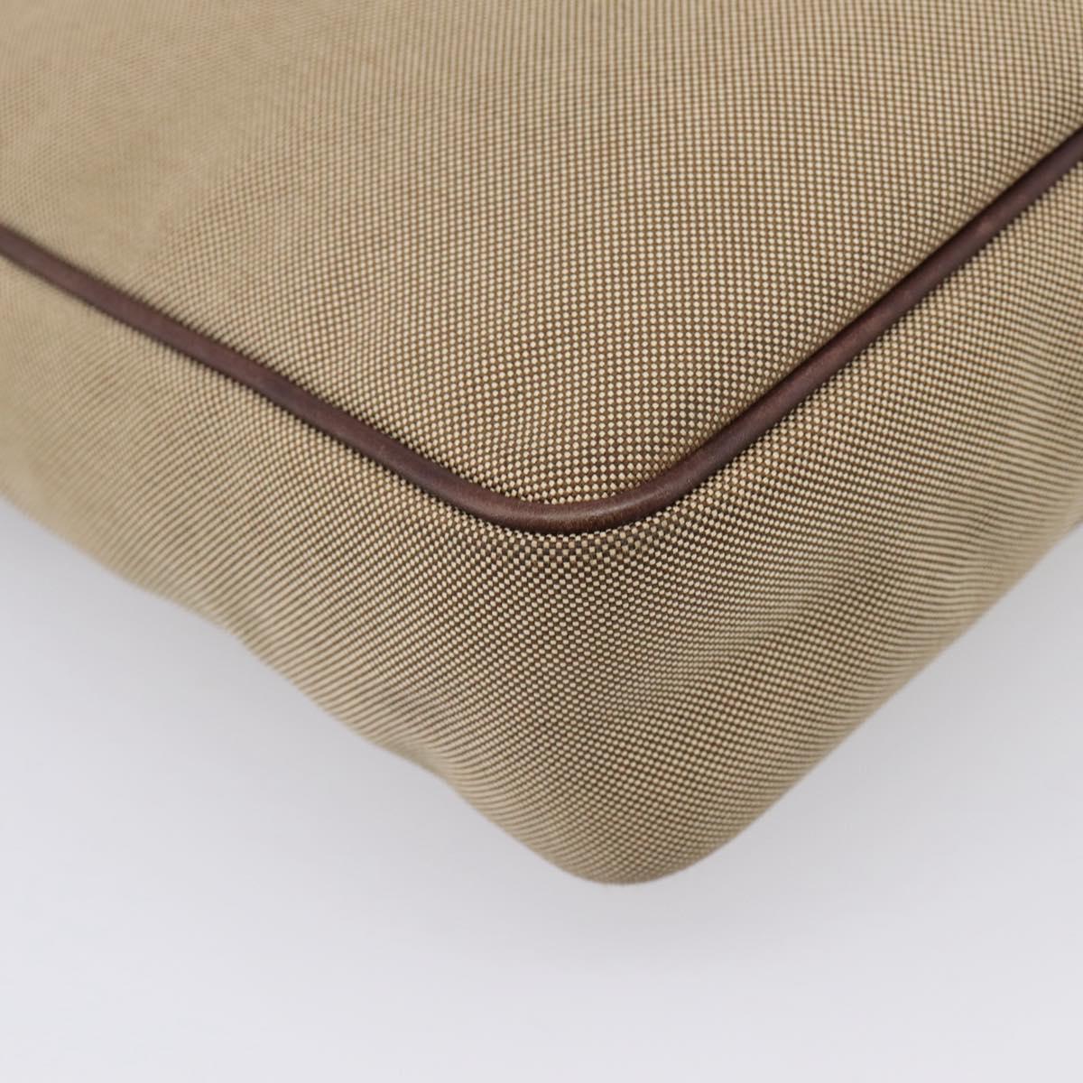 PRADA Shoulder Bag Canvas Brown Silver Auth mr2938