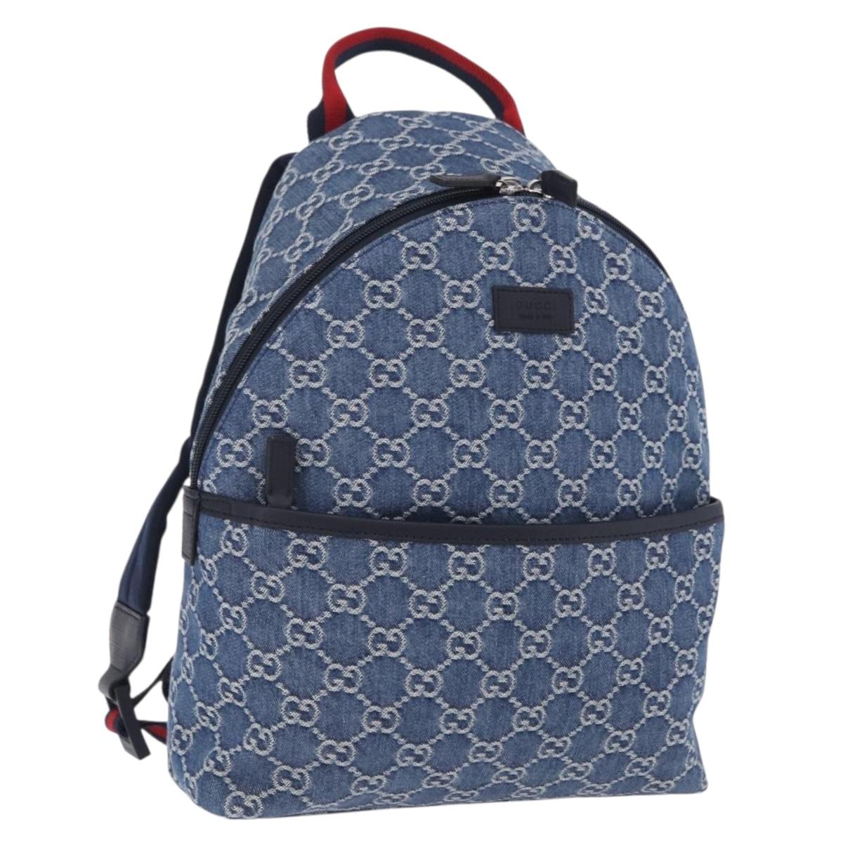 GUCCI Backpack Denim Blue Silver 782708 Auth mr2942V