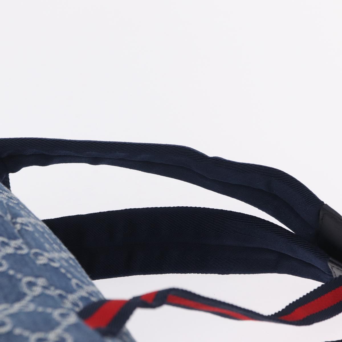 GUCCI Backpack Denim Blue Silver 782708 Auth mr2942V