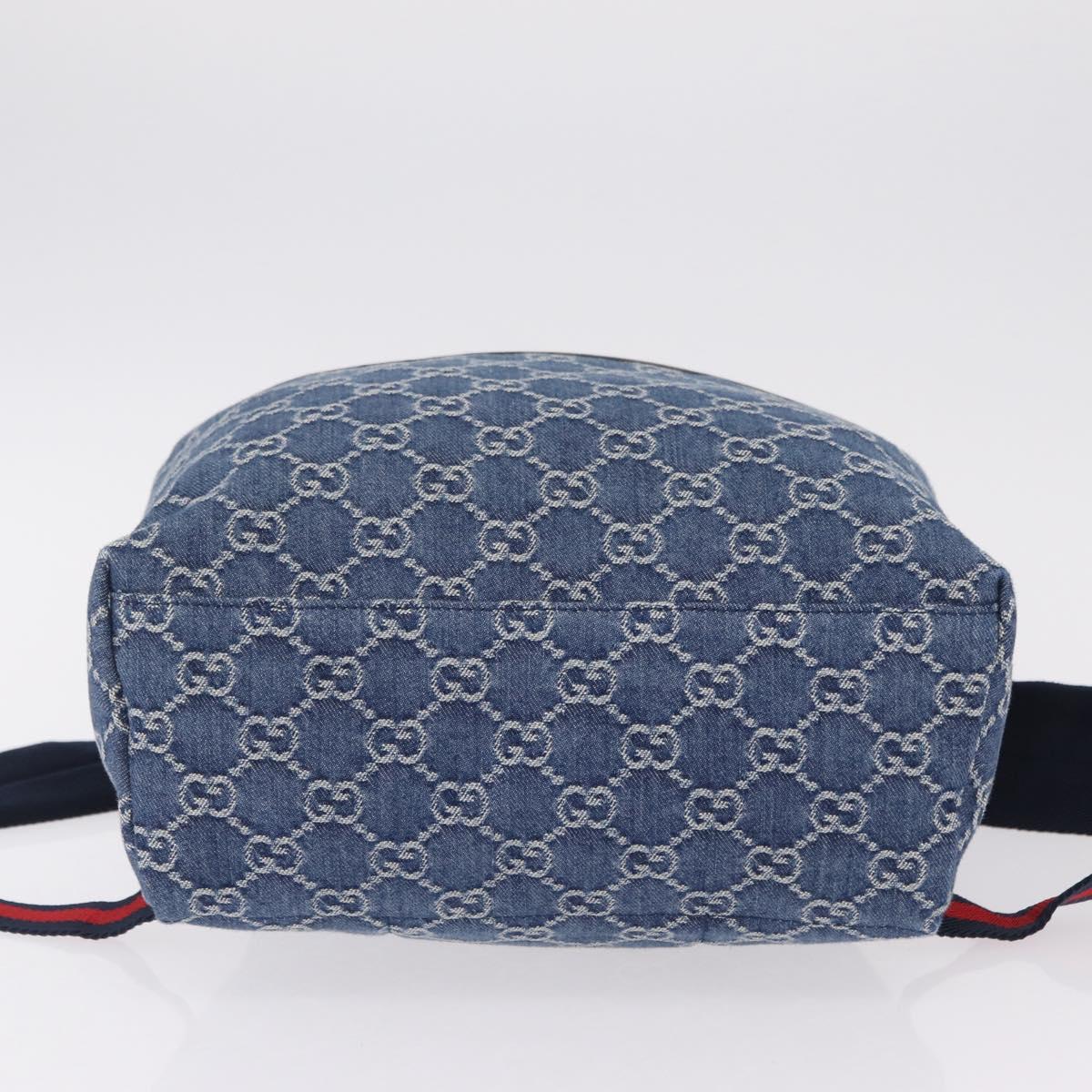 GUCCI Backpack Denim Blue Silver 782708 Auth mr2942V