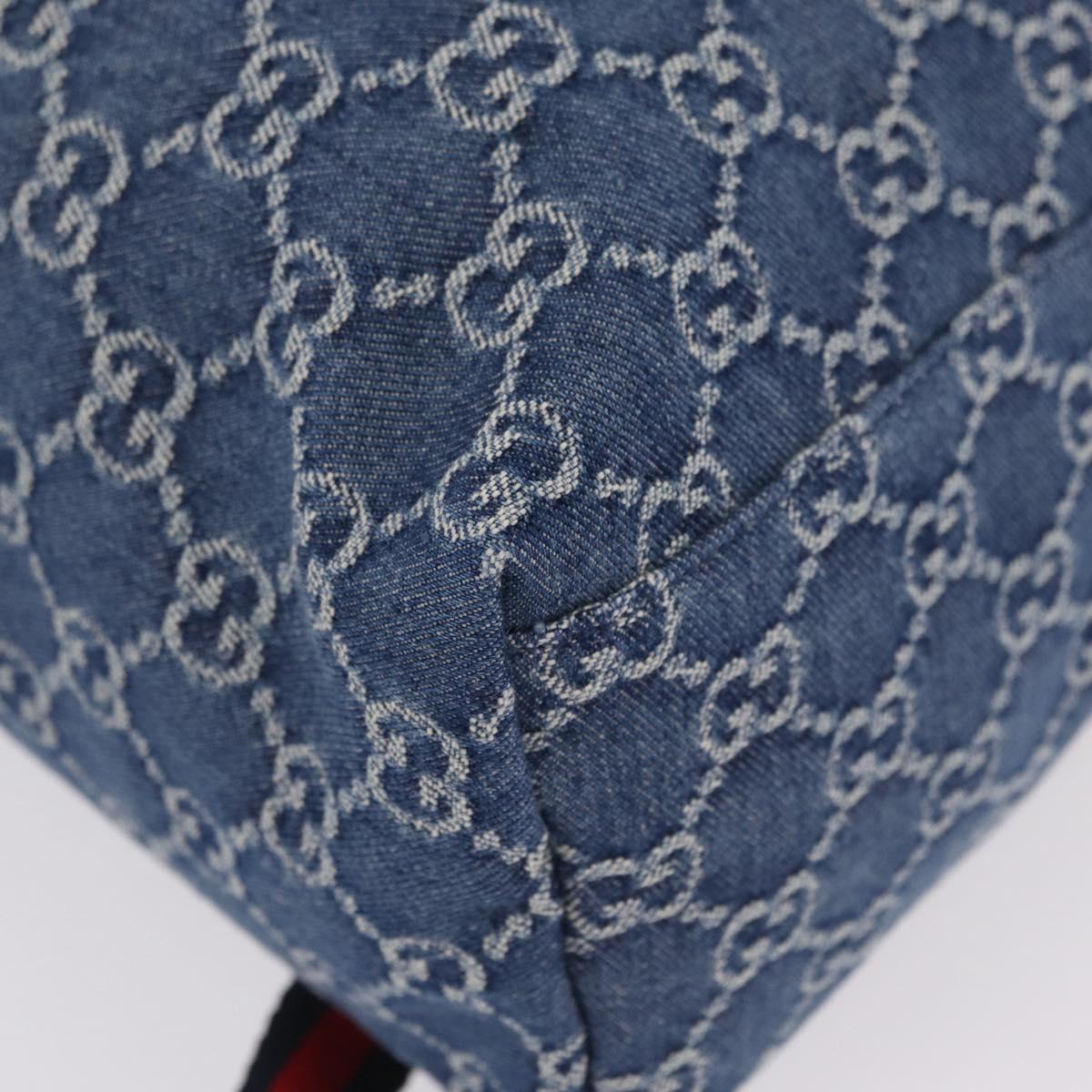 GUCCI Backpack Denim Blue Silver 782708 Auth mr2942V