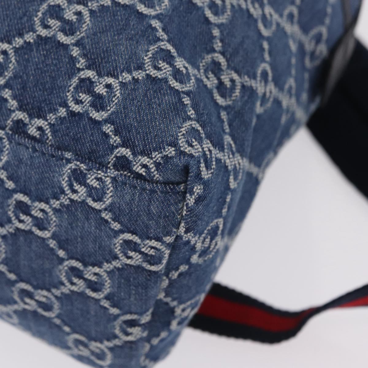 GUCCI Backpack Denim Blue Silver 782708 Auth mr2942V