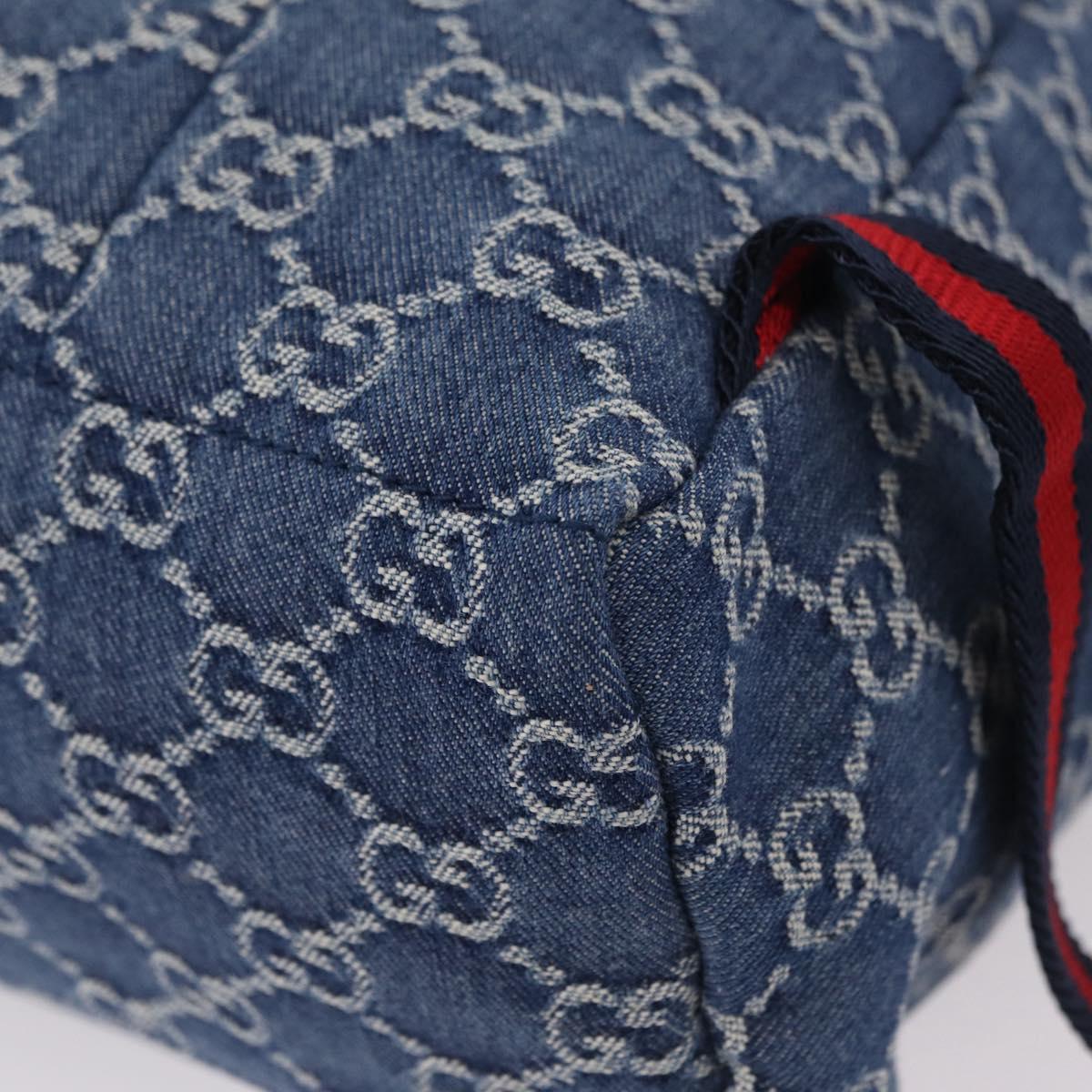 GUCCI Backpack Denim Blue Silver 782708 Auth mr2942V