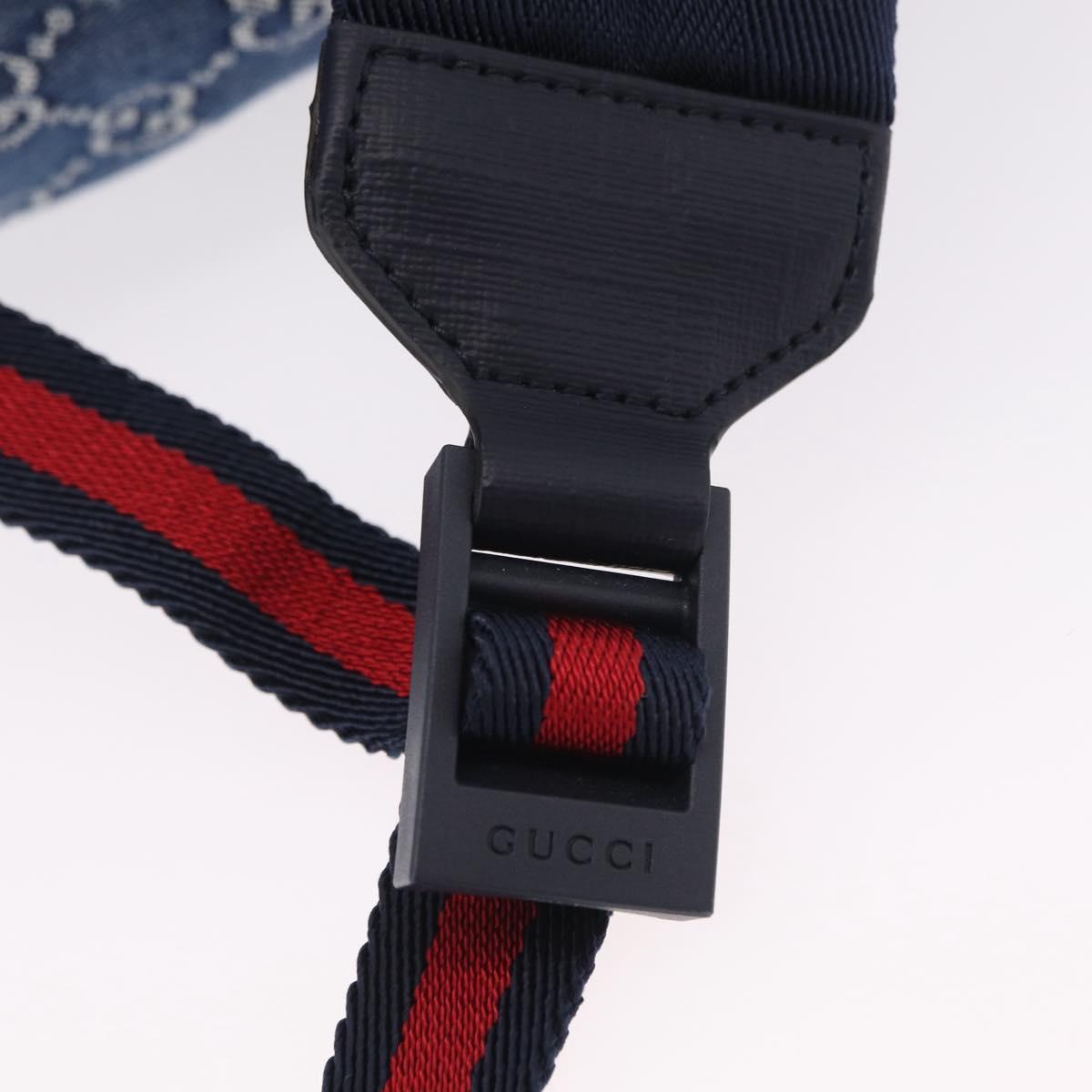GUCCI Backpack Denim Blue Silver 782708 Auth mr2942V