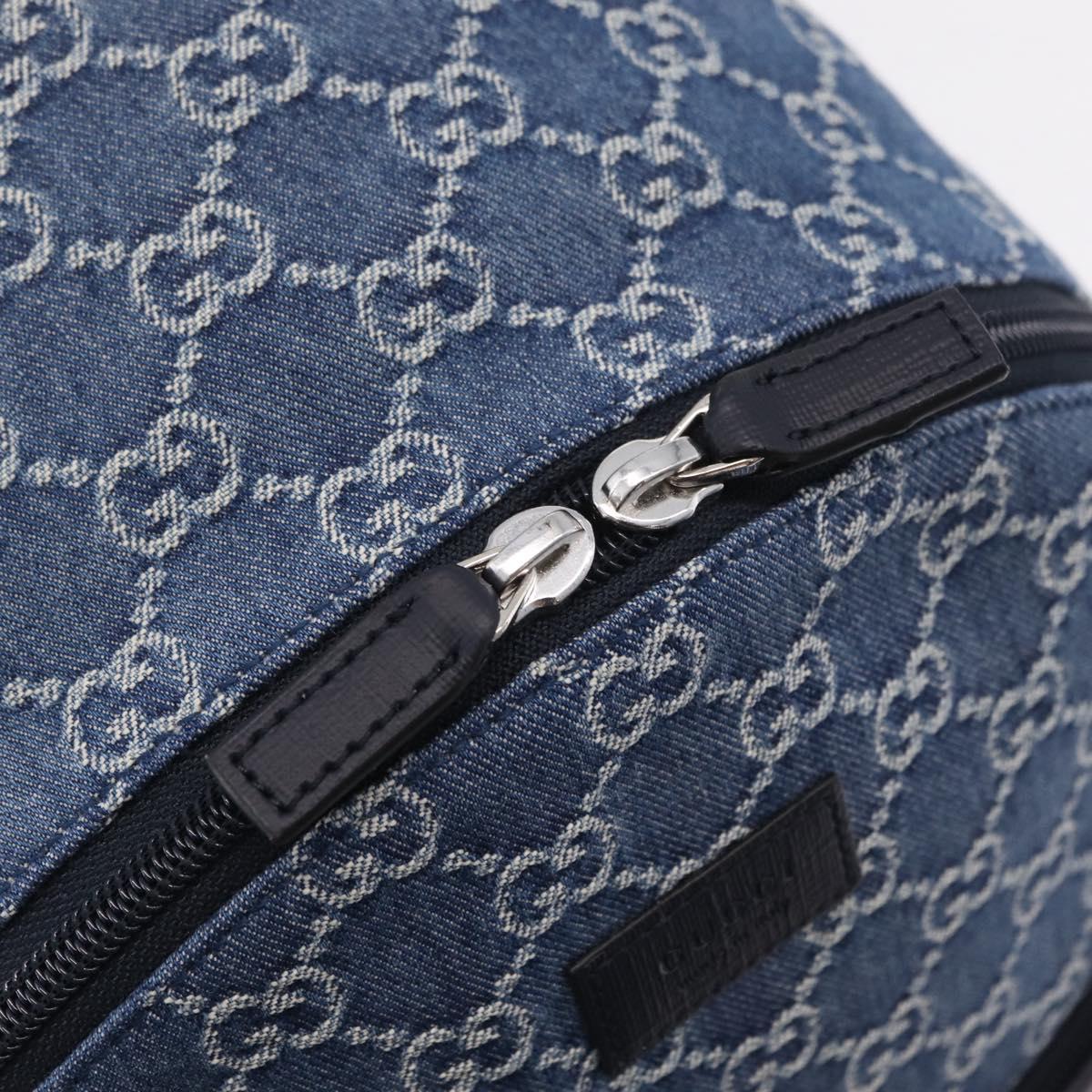 GUCCI Backpack Denim Blue Silver 782708 Auth mr2942V