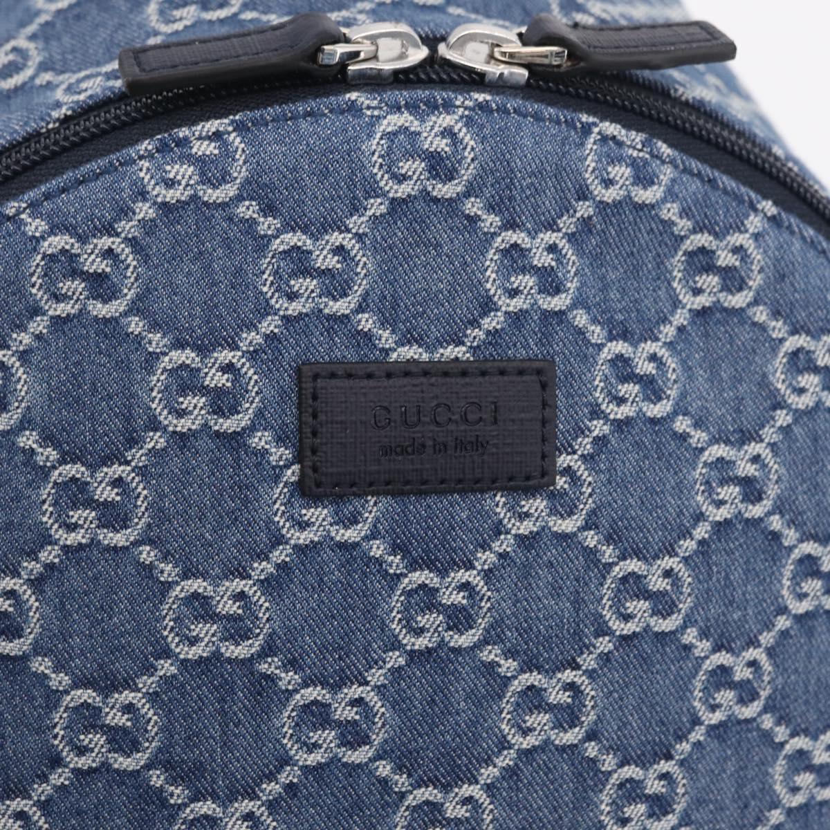 GUCCI Backpack Denim Blue Silver 782708 Auth mr2942V