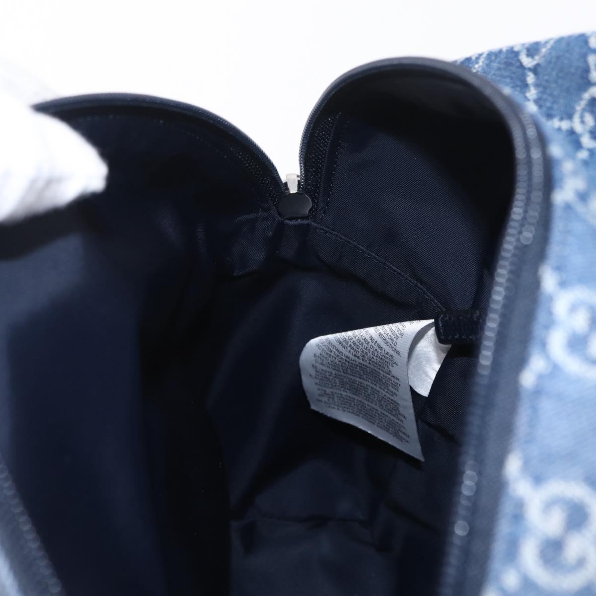 GUCCI Backpack Denim Blue Silver 782708 Auth mr2942V