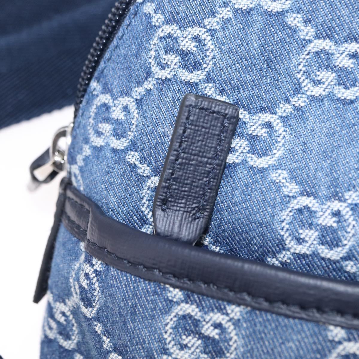 GUCCI Backpack Denim Blue Silver 782708 Auth mr2942V