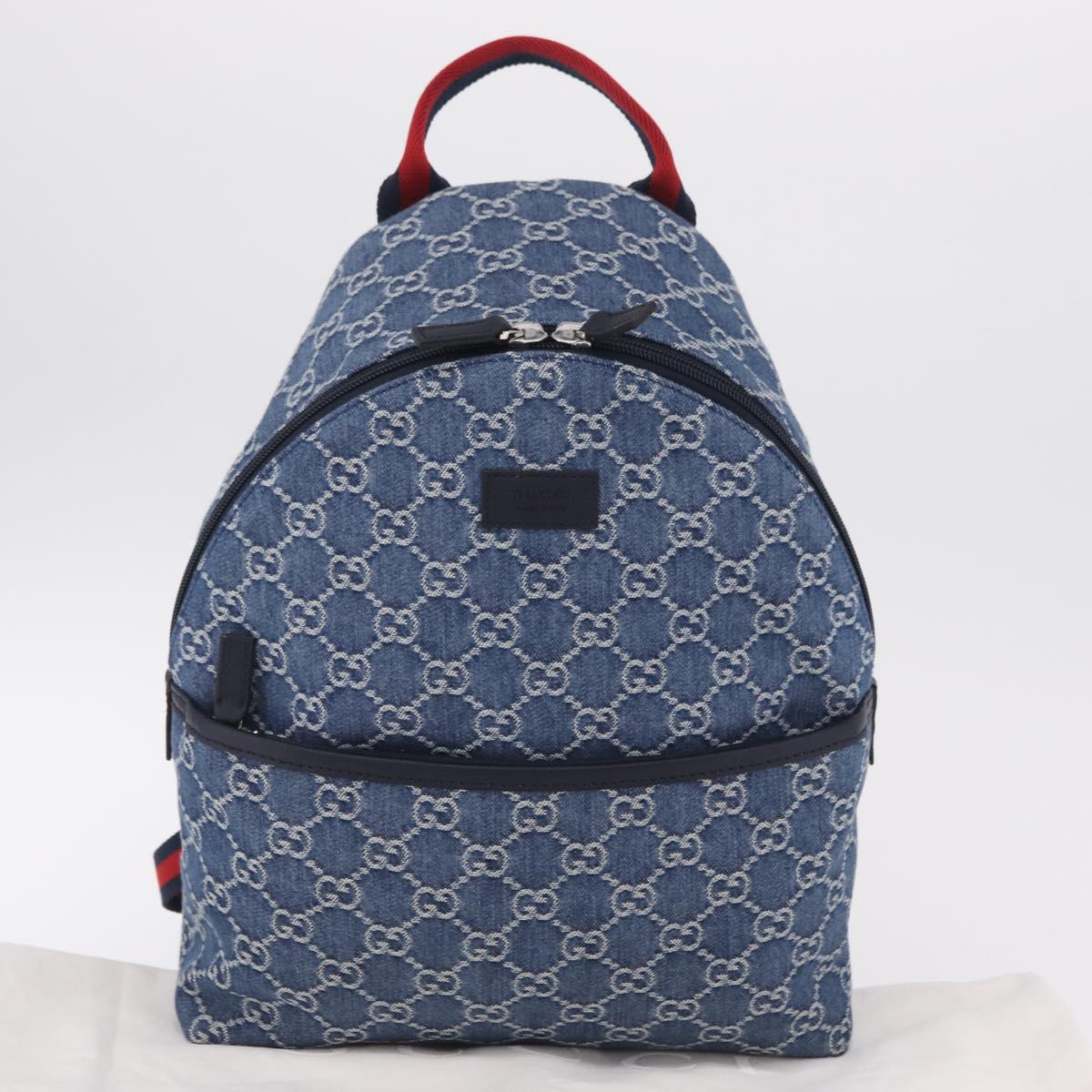 GUCCI Backpack Denim Blue Silver 782708 Auth mr2942V