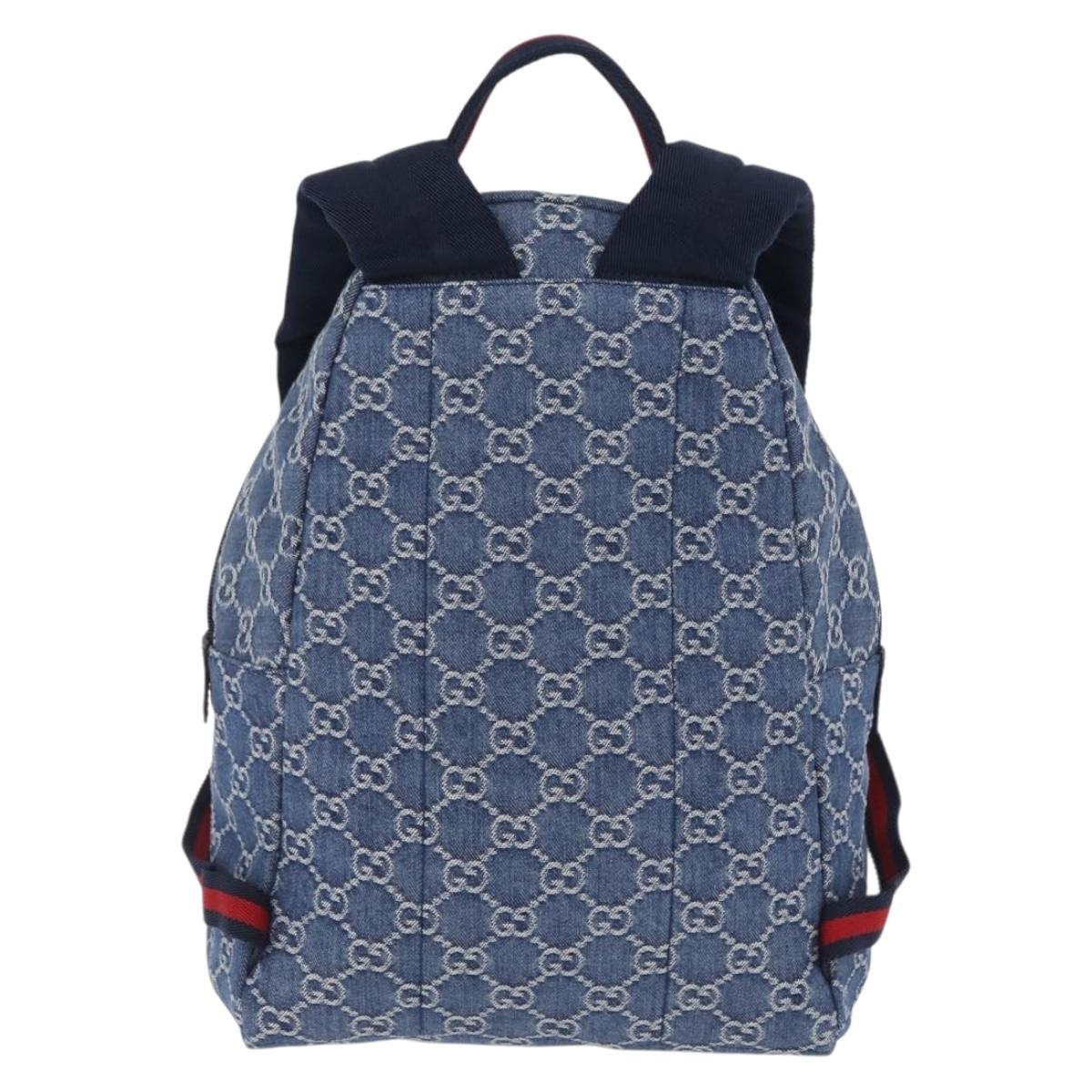 GUCCI Backpack Denim Blue Silver 782708 Auth mr2942V