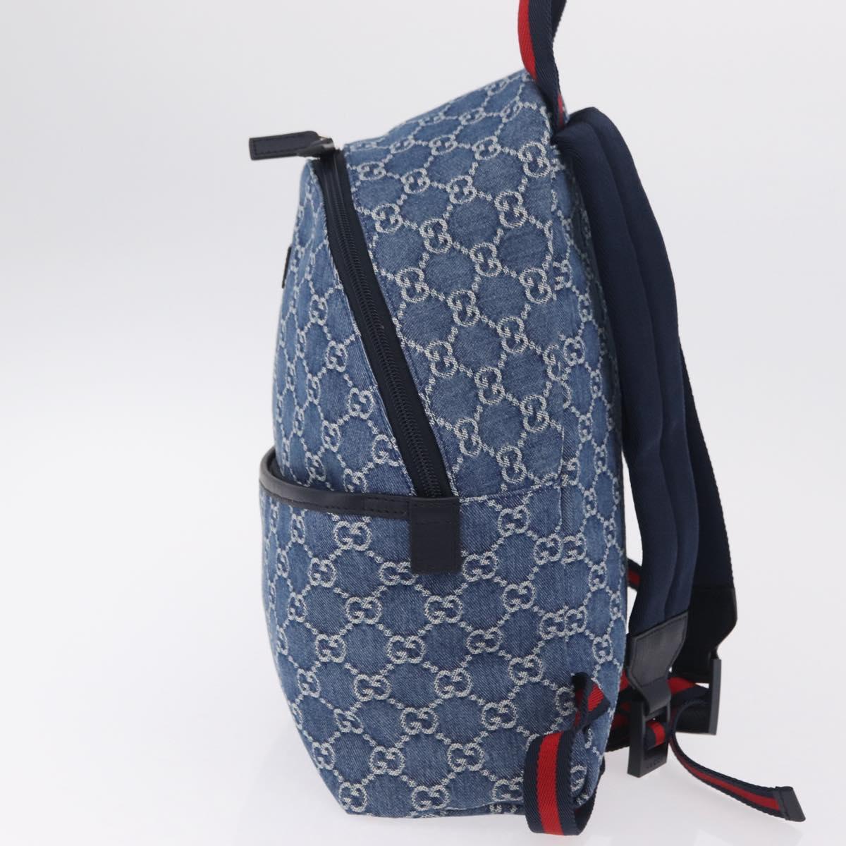 GUCCI Backpack Denim Blue Silver 782708 Auth mr2942V