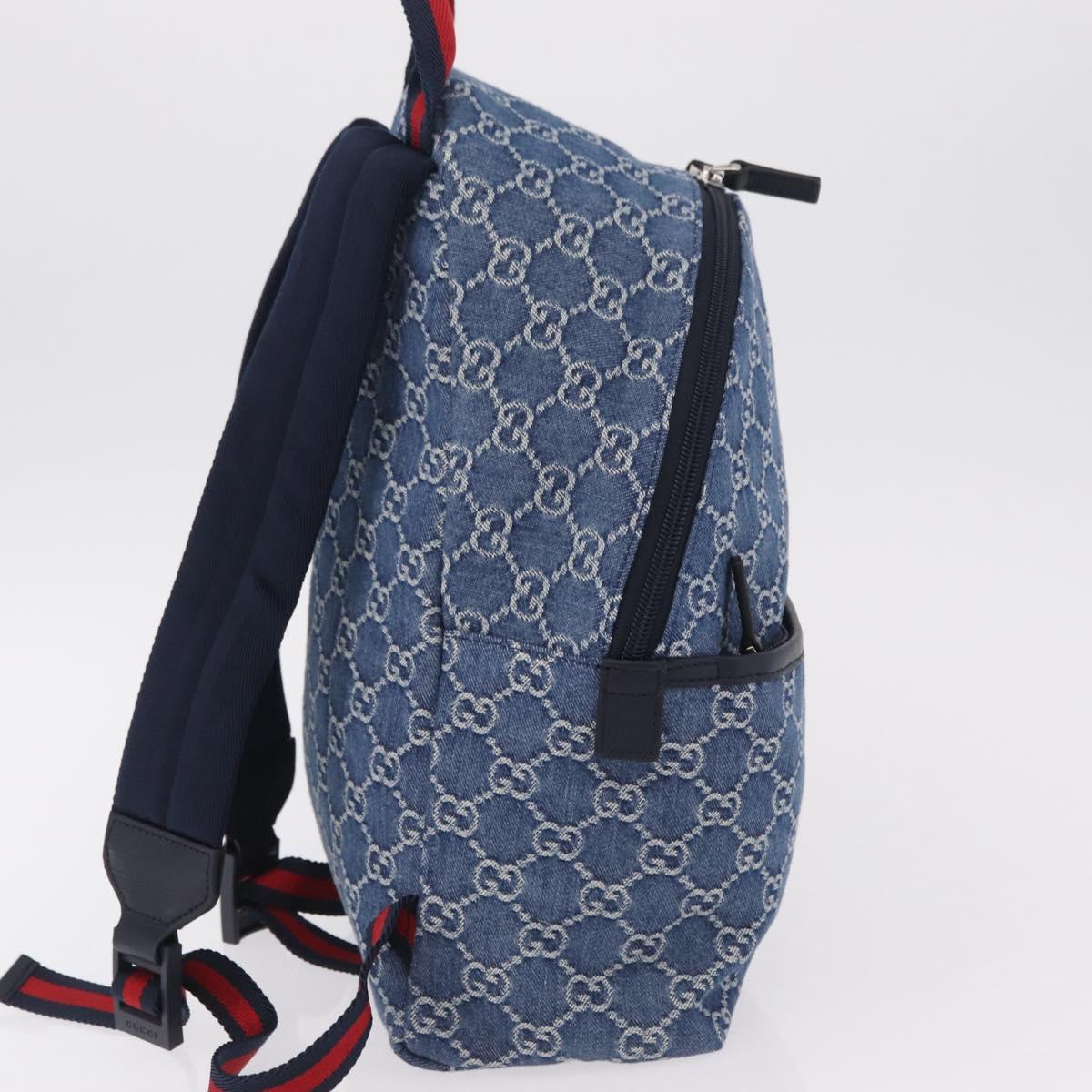 GUCCI Backpack Denim Blue Silver 782708 Auth mr2942V