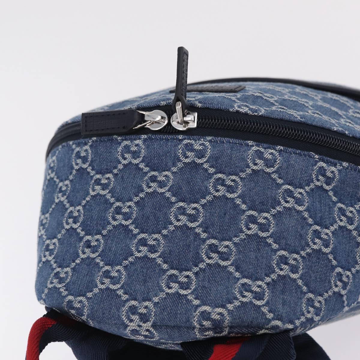 GUCCI Backpack Denim Blue Silver 782708 Auth mr2942V
