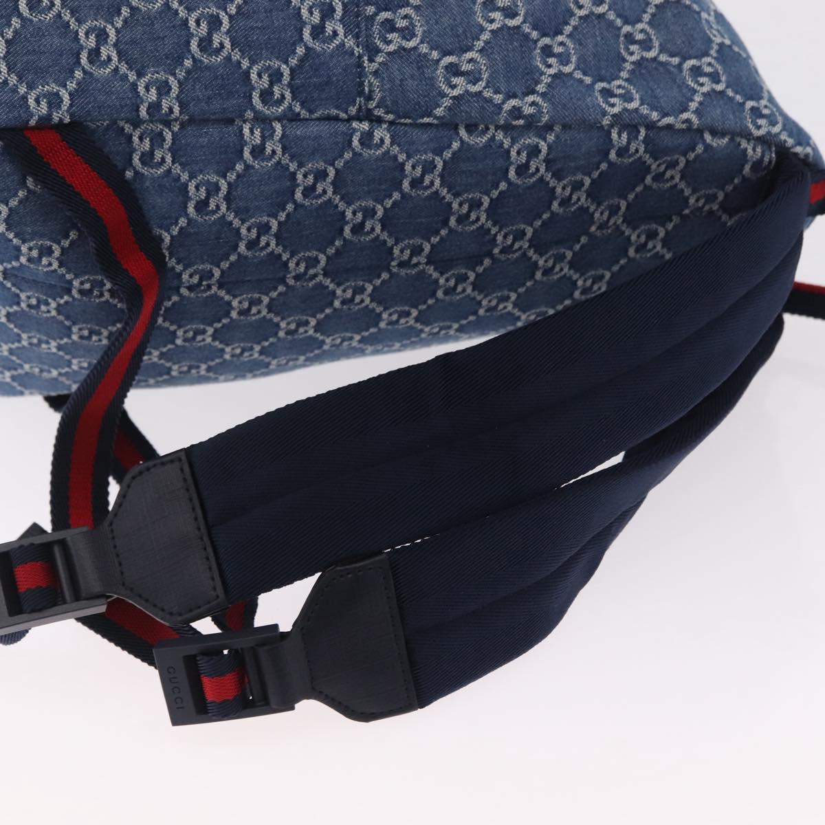 GUCCI Backpack Denim Blue Silver 782708 Auth mr2942V