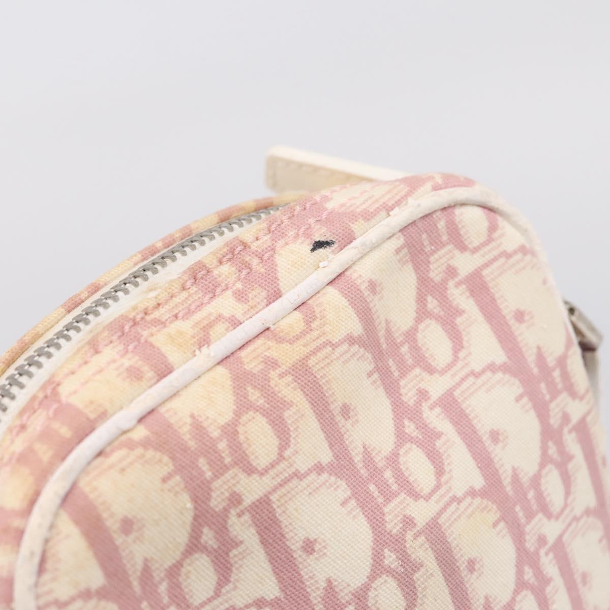 Christian Dior Trotter Shoulder Bag PVC Pink Silver Auth mr2945