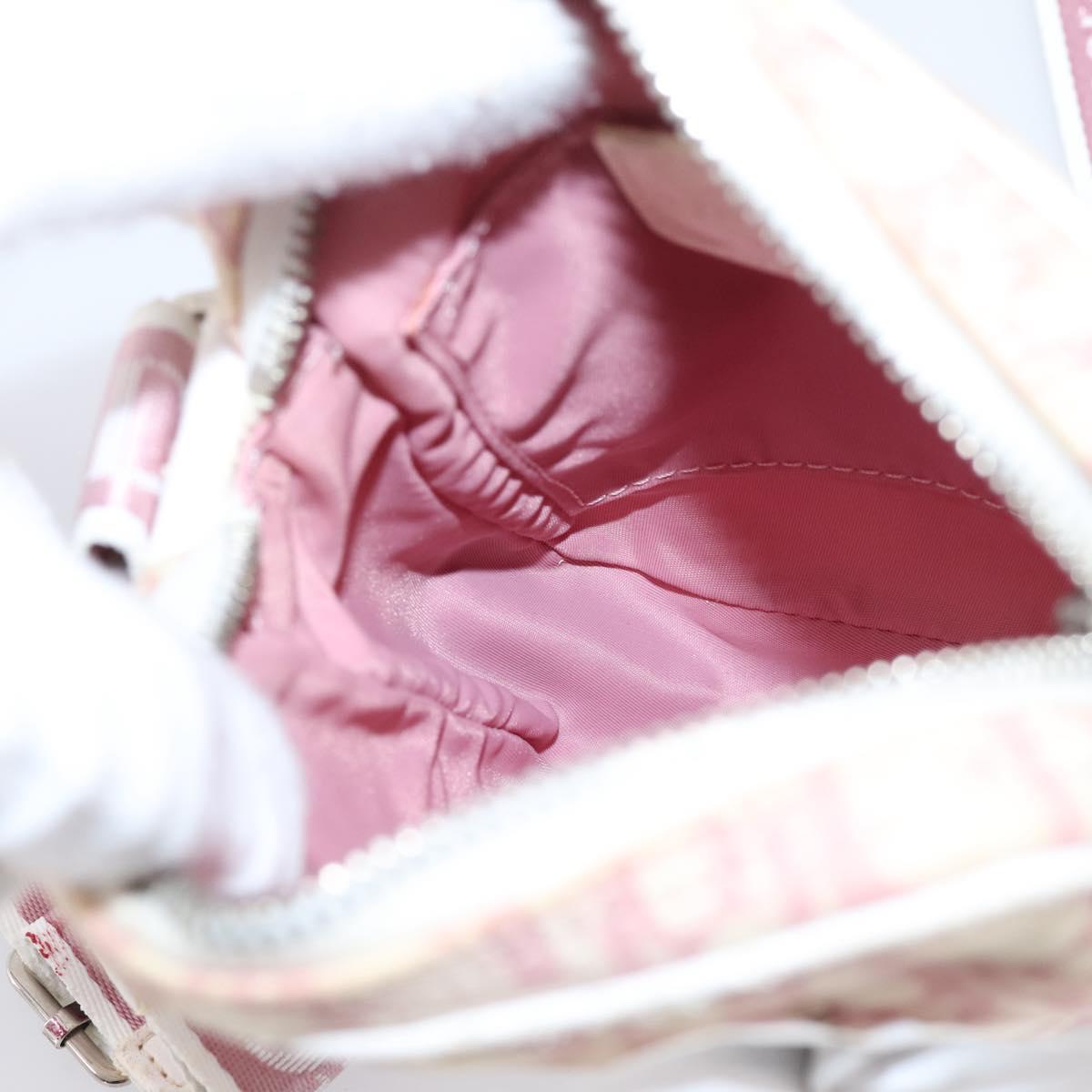 Christian Dior Trotter Shoulder Bag PVC Pink Silver Auth mr2945