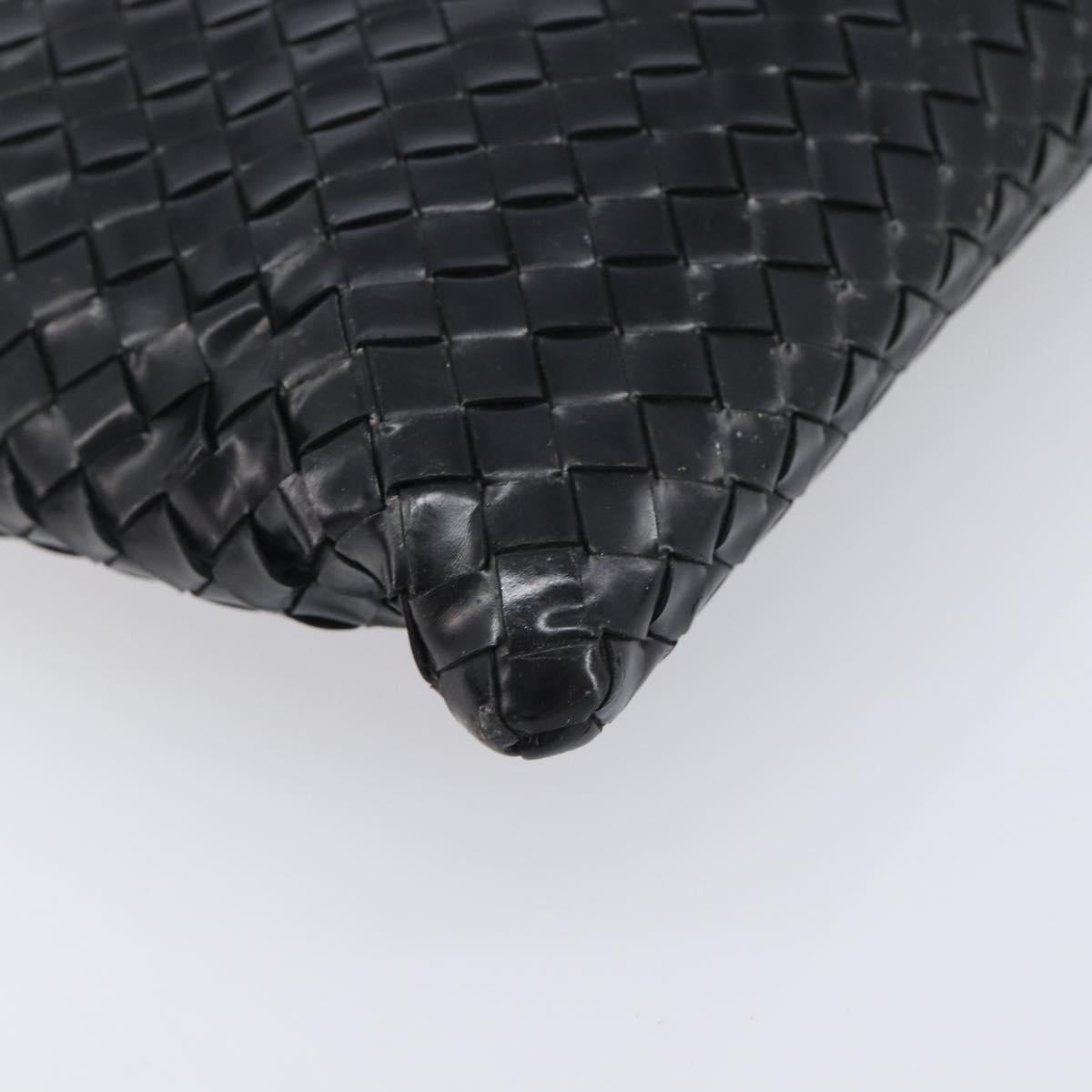 Bottega Veneta INTRECCIATO Business Clutch Bag Leather 2 Set Black Auth mr2949