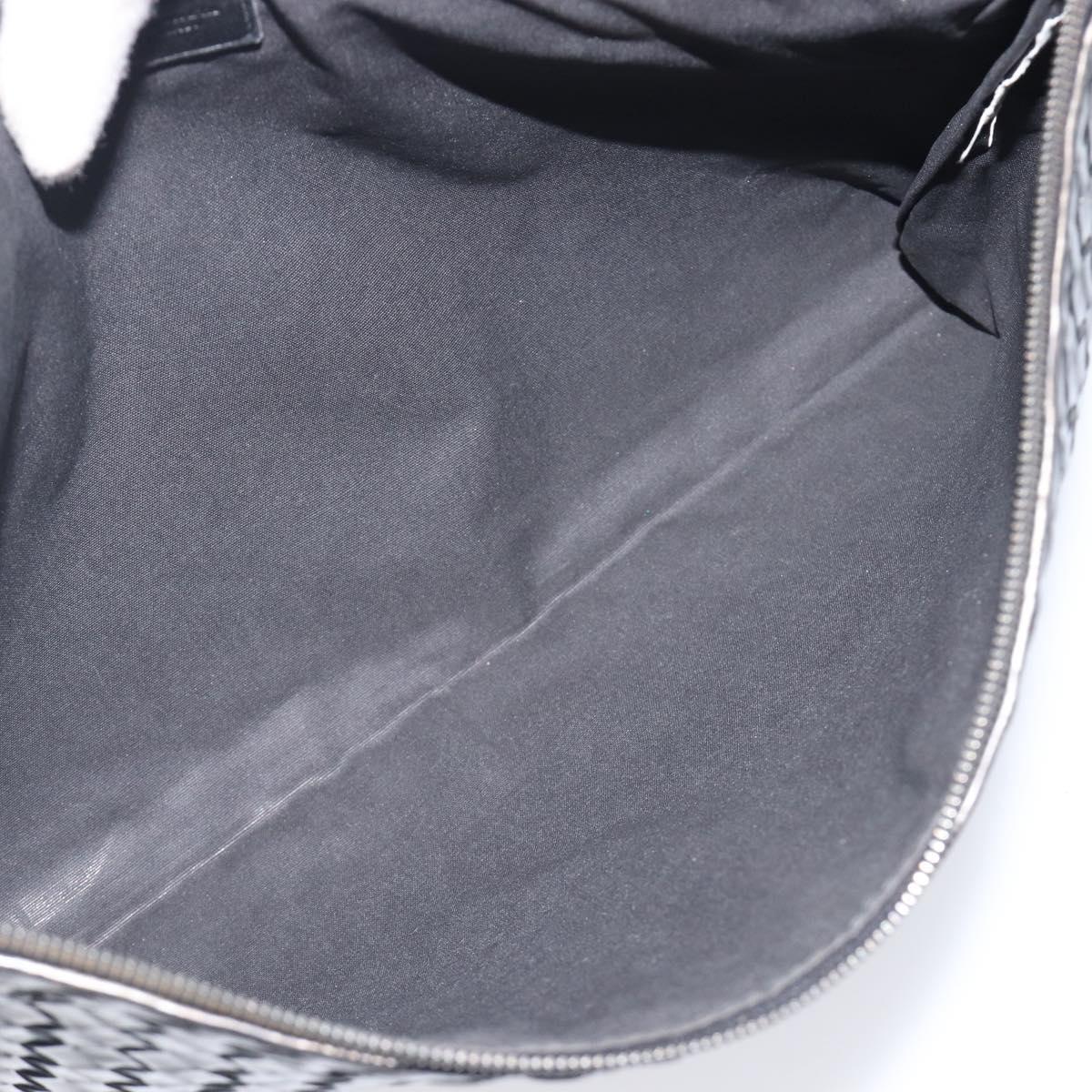 Bottega Veneta INTRECCIATO Business Clutch Bag Leather 2 Set Black Auth mr2949