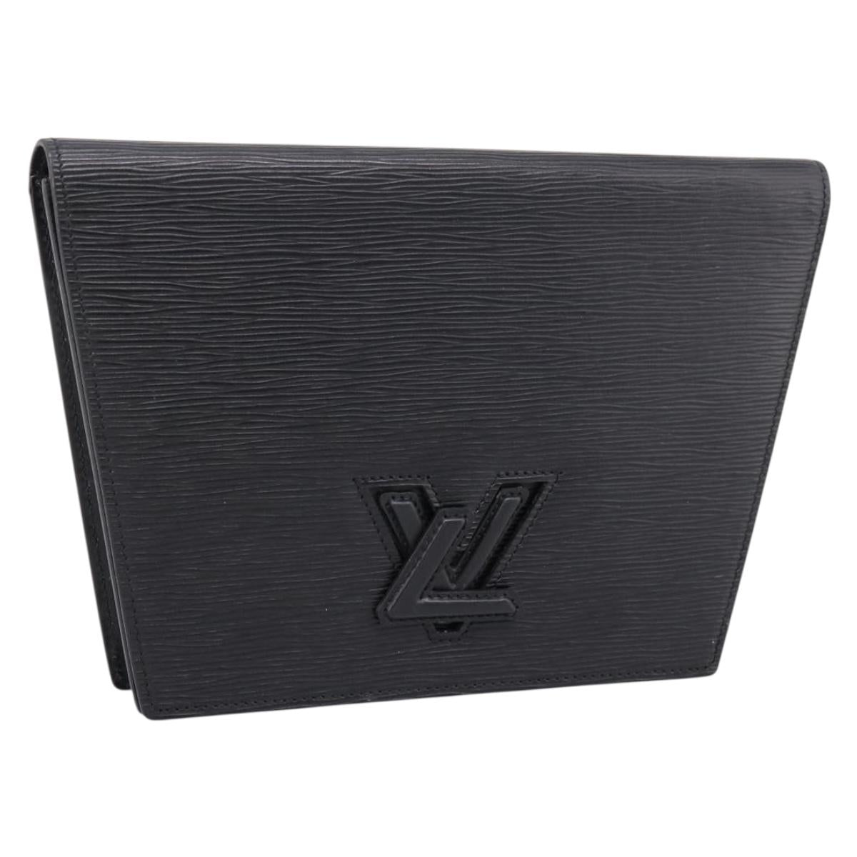 LOUIS VUITTON Epi Trapeze Clutch Bag Black M80165 LV Auth mr2951
