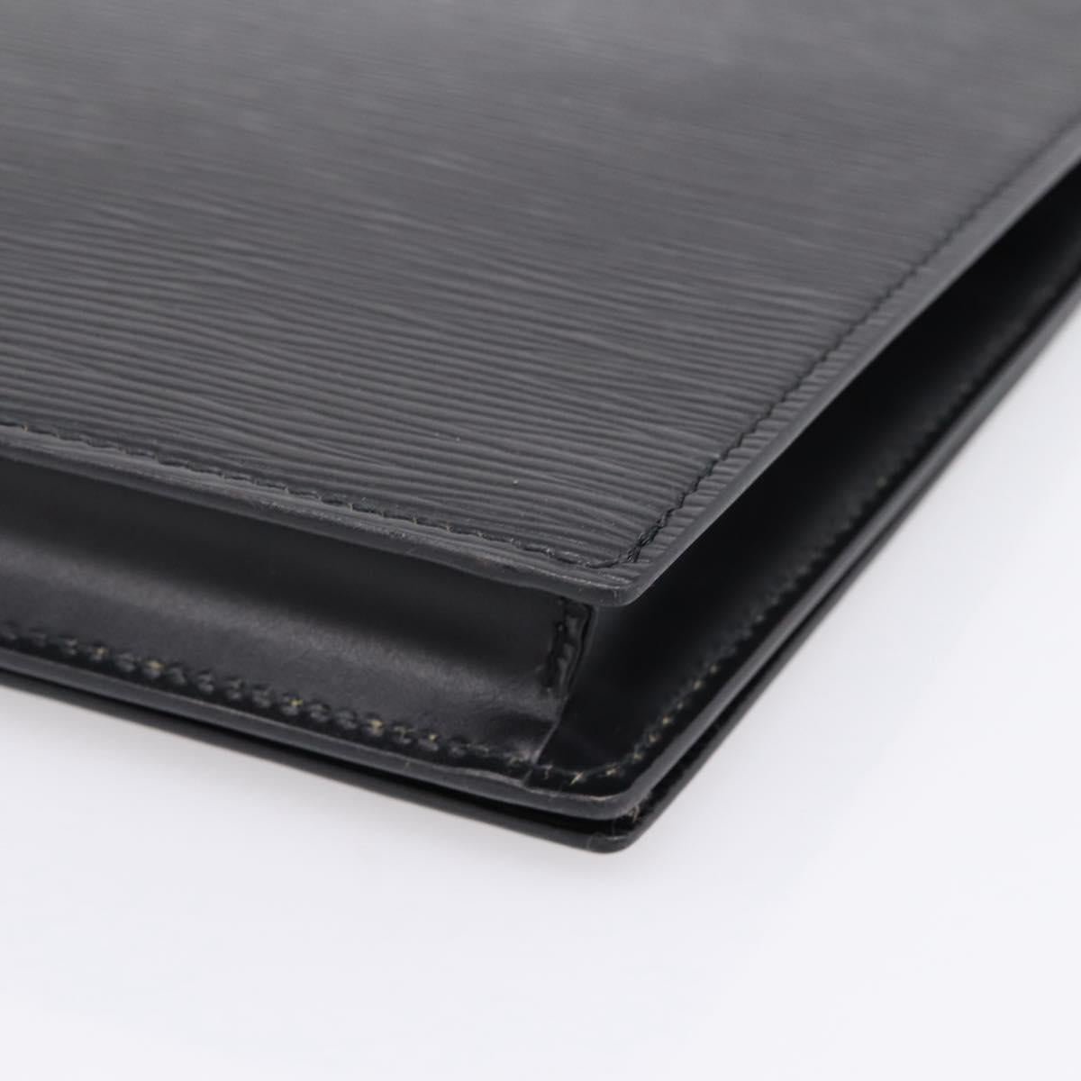LOUIS VUITTON Epi Trapeze Clutch Bag Black M80165 LV Auth mr2951