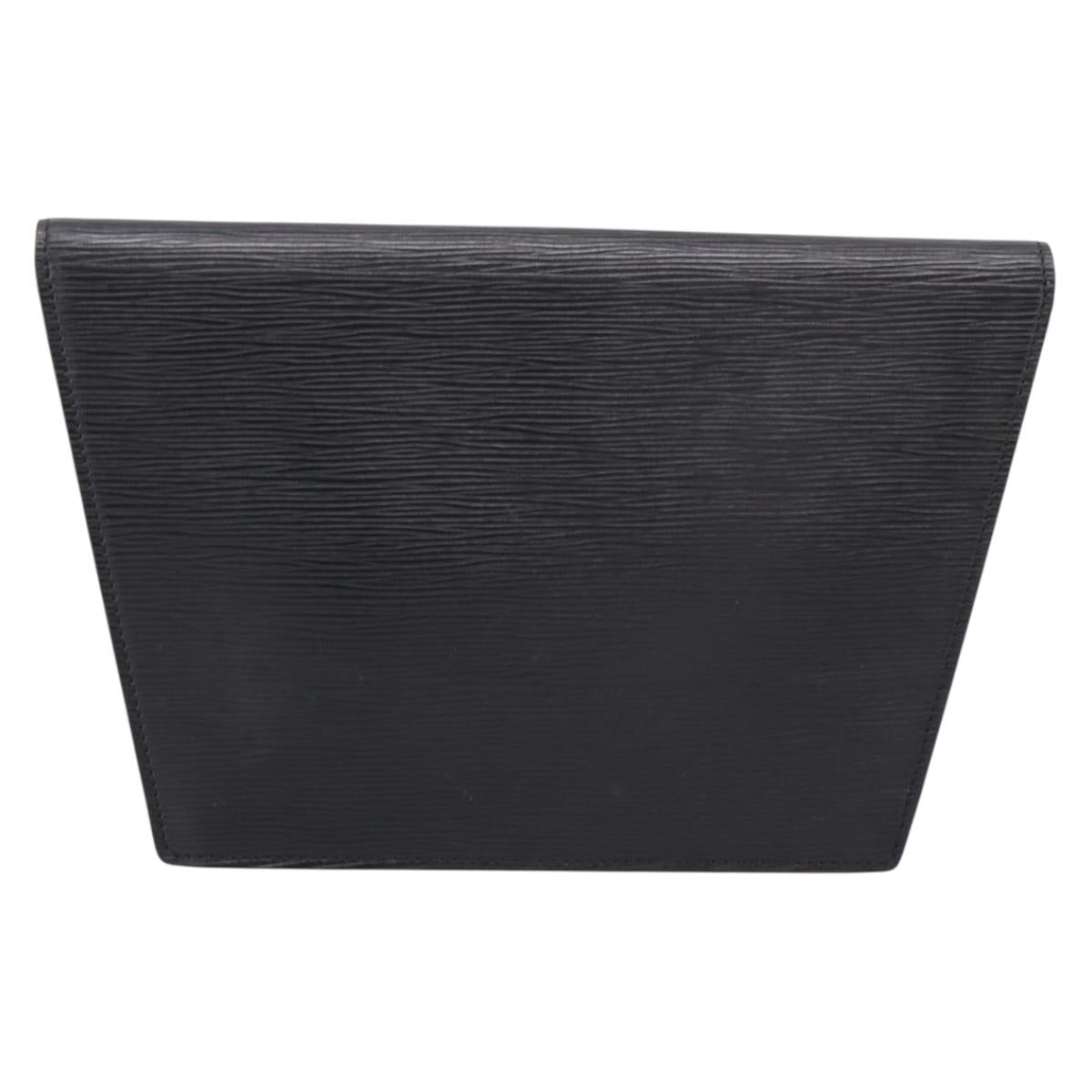 LOUIS VUITTON Epi Trapeze Clutch Bag Black M80165 LV Auth mr2951