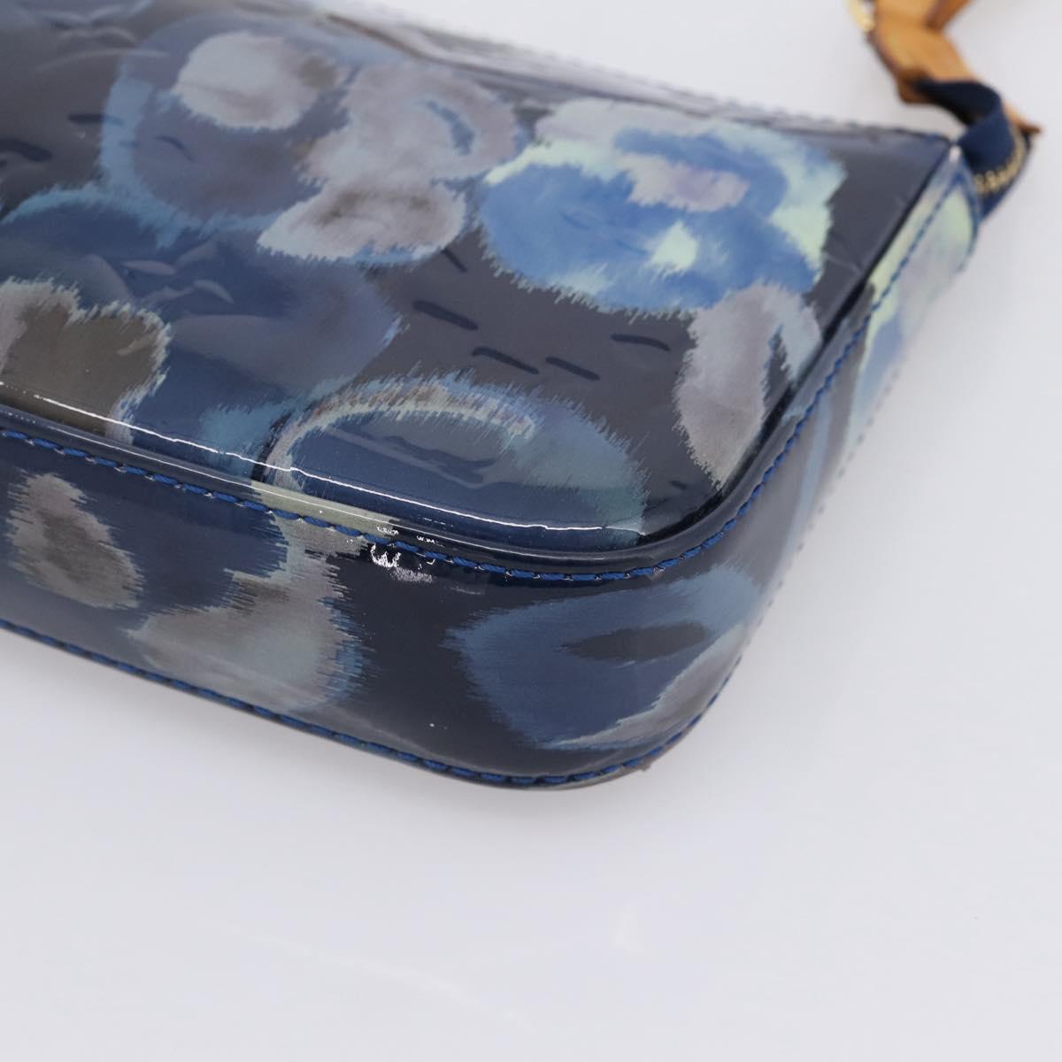 LOUIS VUITTON Vernis Ikat Flower Pochette Accessoires Blue M90041 Auth mr2953A