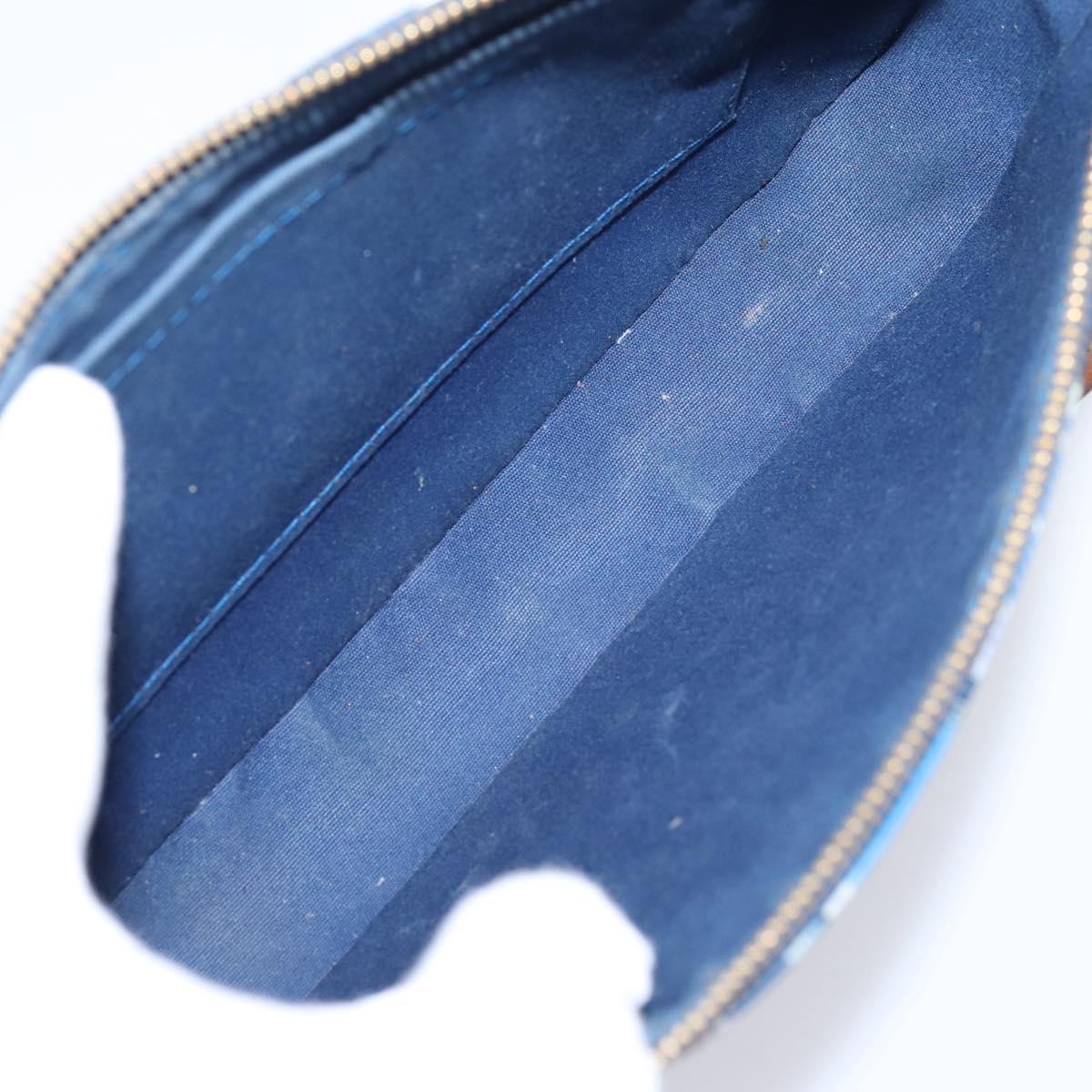 LOUIS VUITTON Vernis Ikat Flower Pochette Accessoires Blue M90041 Auth mr2953A