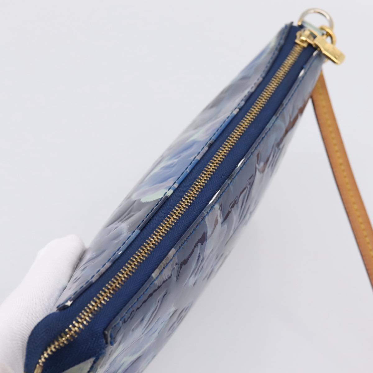 LOUIS VUITTON Vernis Ikat Flower Pochette Accessoires Blue M90041 Auth mr2953A