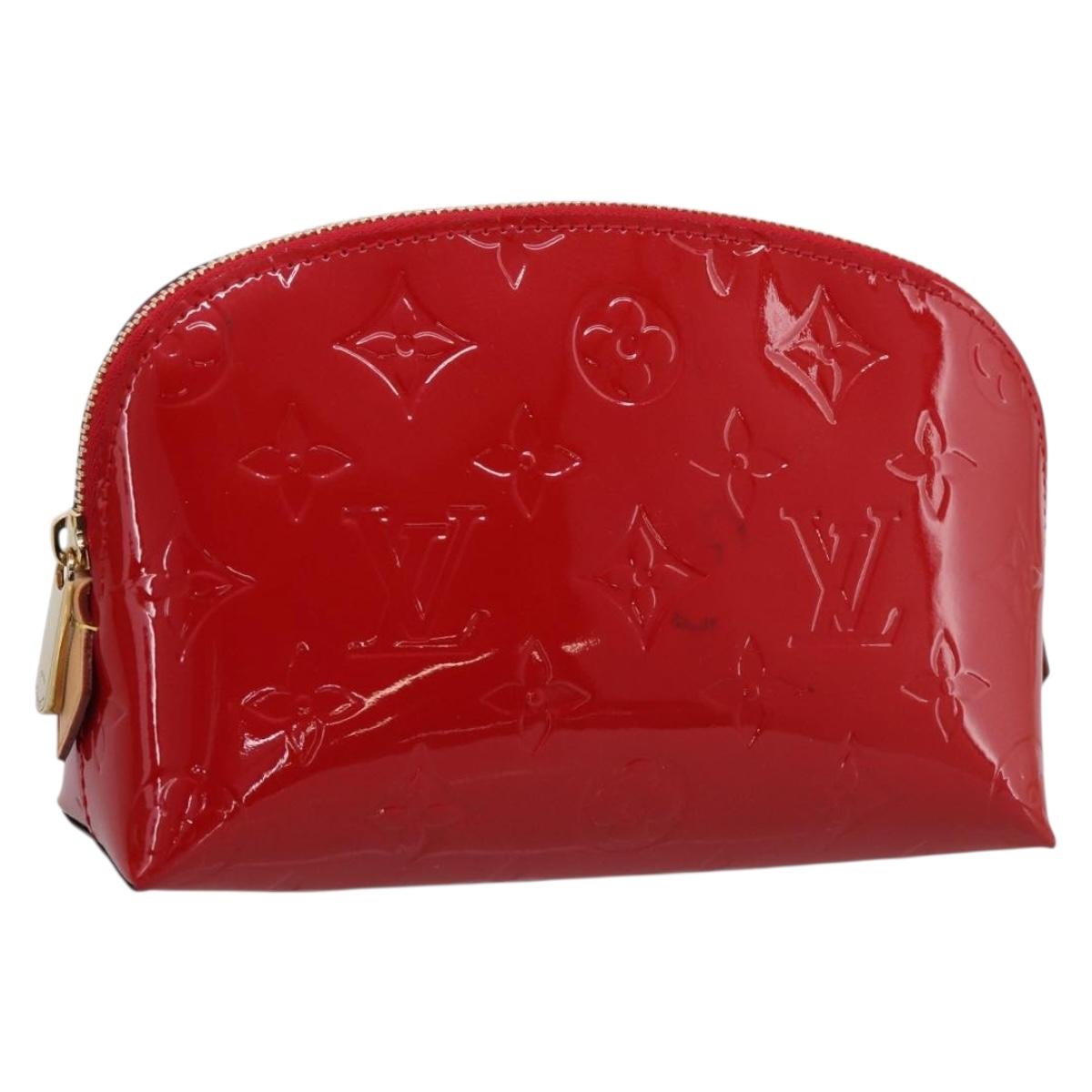 LOUIS VUITTON Monogram Vernis Pochette Cosmetic PM Red M90172 LV Auth mr2955V