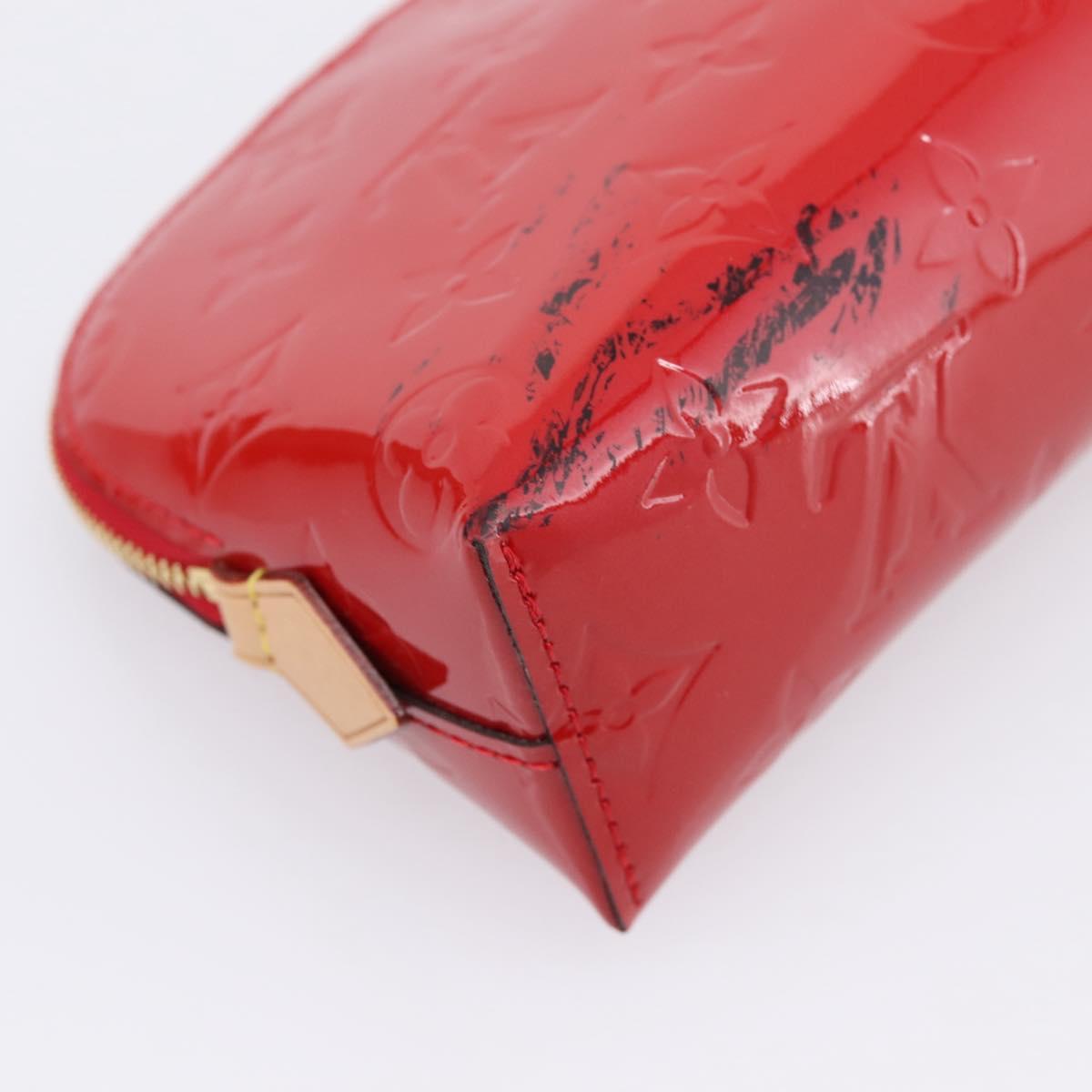 LOUIS VUITTON Monogram Vernis Pochette Cosmetic PM Red M90172 LV Auth mr2955V