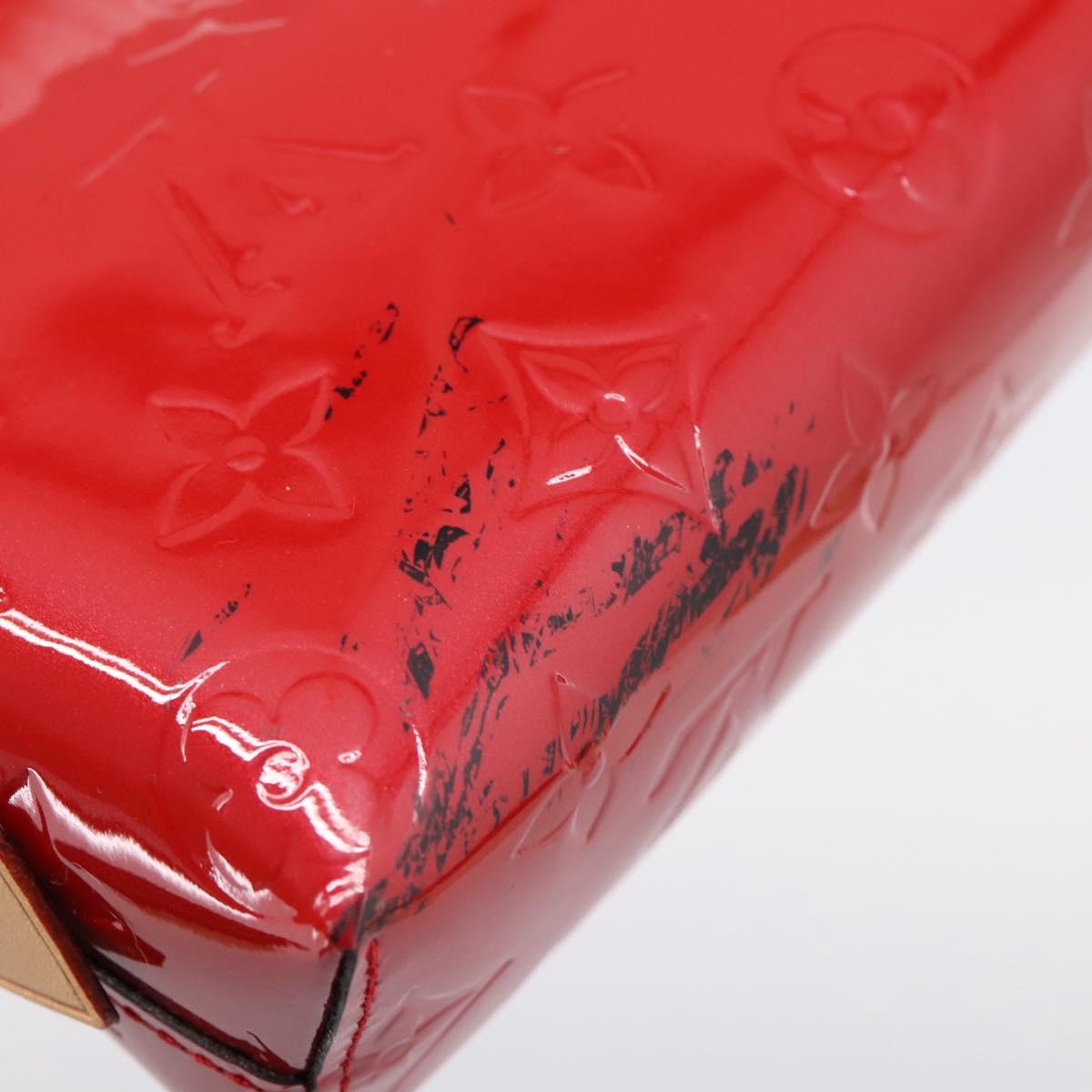 LOUIS VUITTON Monogram Vernis Pochette Cosmetic PM Red M90172 LV Auth mr2955V