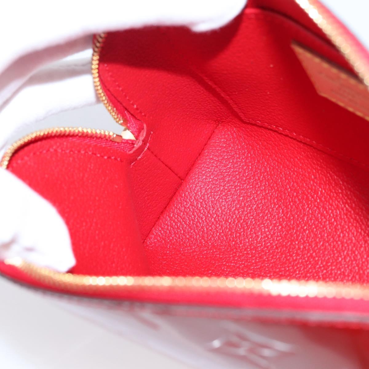 LOUIS VUITTON Monogram Vernis Pochette Cosmetic PM Red M90172 LV Auth mr2955V