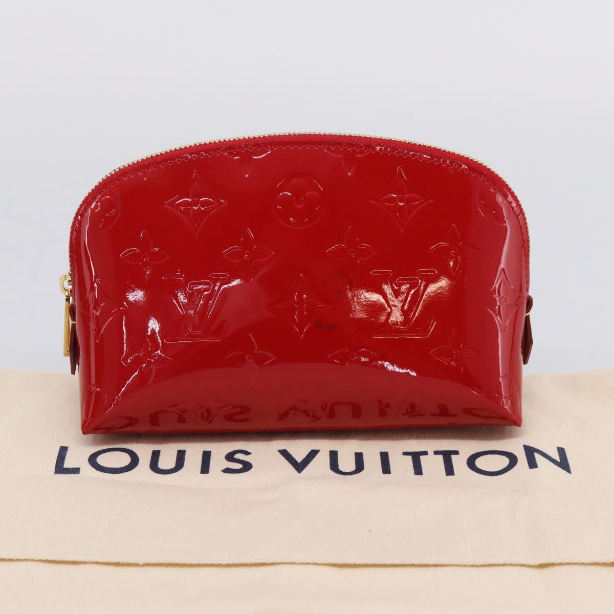 LOUIS VUITTON Monogram Vernis Pochette Cosmetic PM Red M90172 LV Auth mr2955V