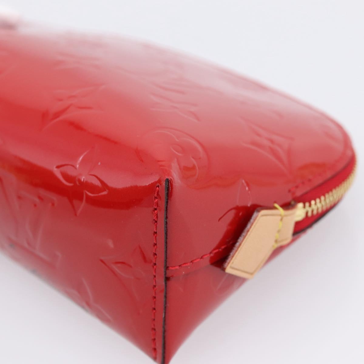 LOUIS VUITTON Monogram Vernis Pochette Cosmetic PM Red M90172 LV Auth mr2955V
