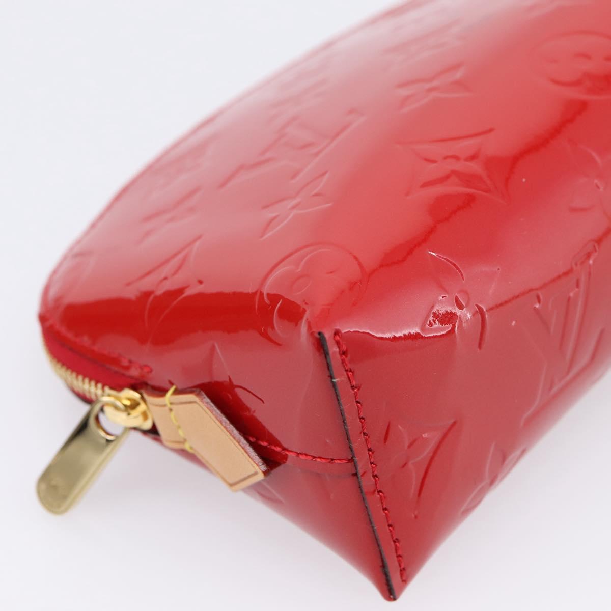 LOUIS VUITTON Monogram Vernis Pochette Cosmetic PM Red M90172 LV Auth mr2955V