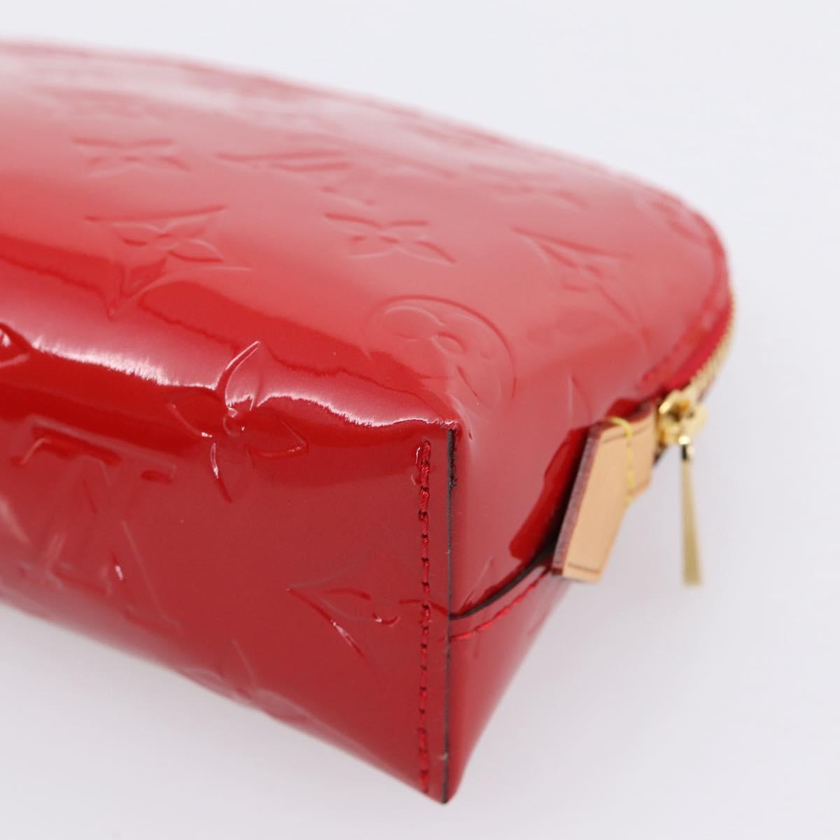 LOUIS VUITTON Monogram Vernis Pochette Cosmetic PM Red M90172 LV Auth mr2955V
