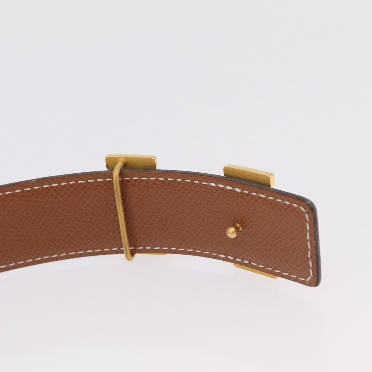 HERMES Belt Leather Black Brown Auth mr2956V