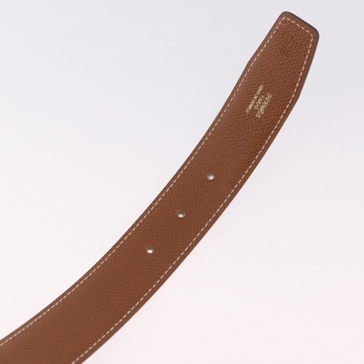HERMES Belt Leather Black Brown Auth mr2956V