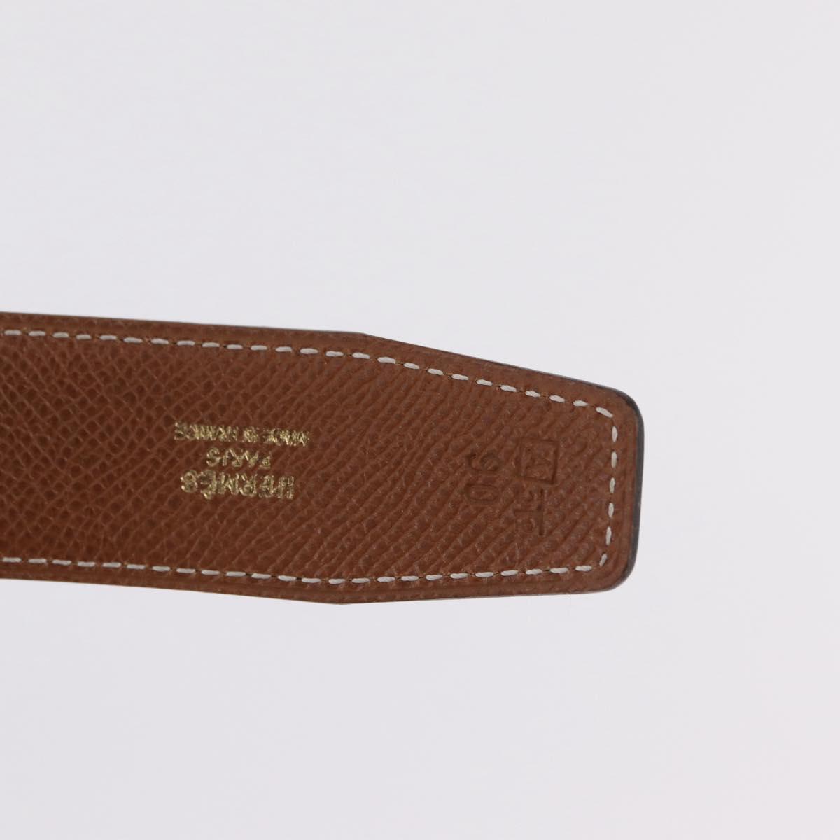 HERMES Belt Leather Black Brown Auth mr2956V