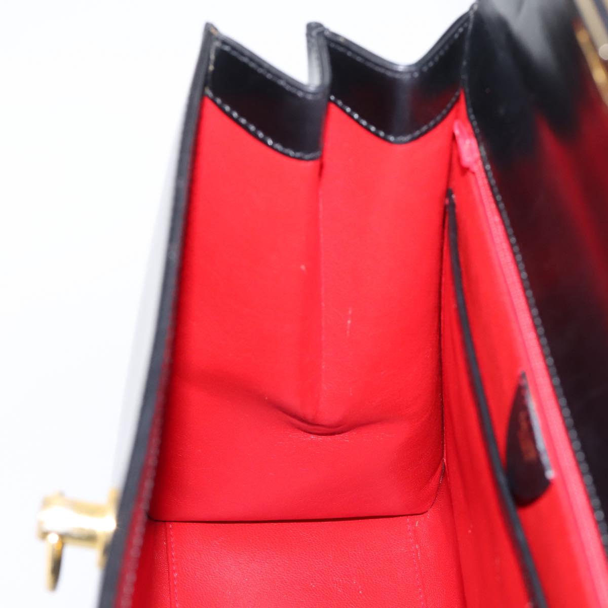 CELINE Hand Bag Leather Black Gold Tone Auth mr2961A