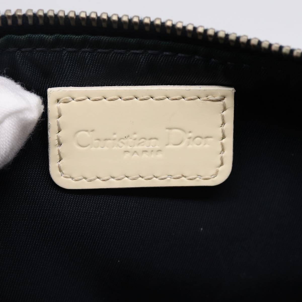 Christian Dior Trotter Saddle Pouch PVC Navy Silver Auth mr2963A